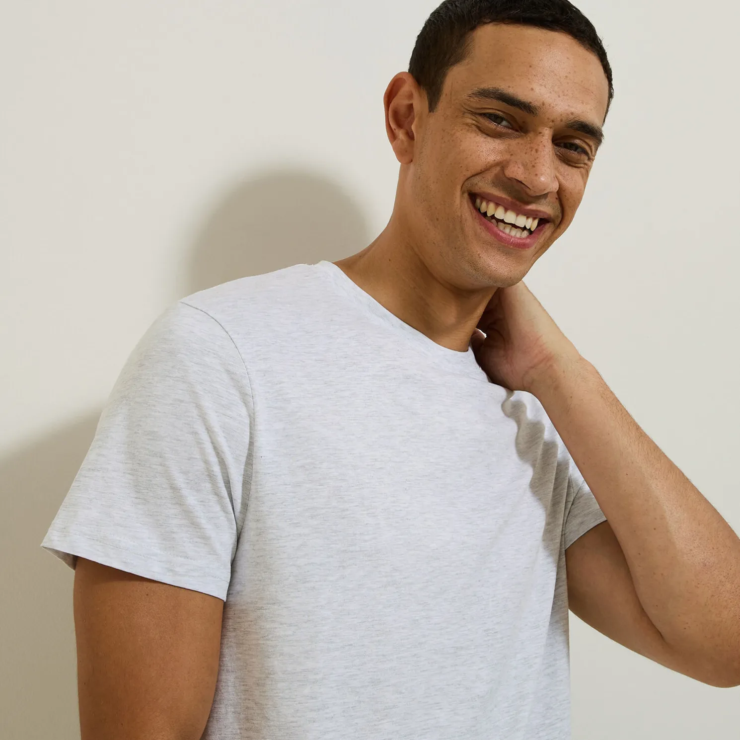 Basic, katoenen T-shirt met ronde hals