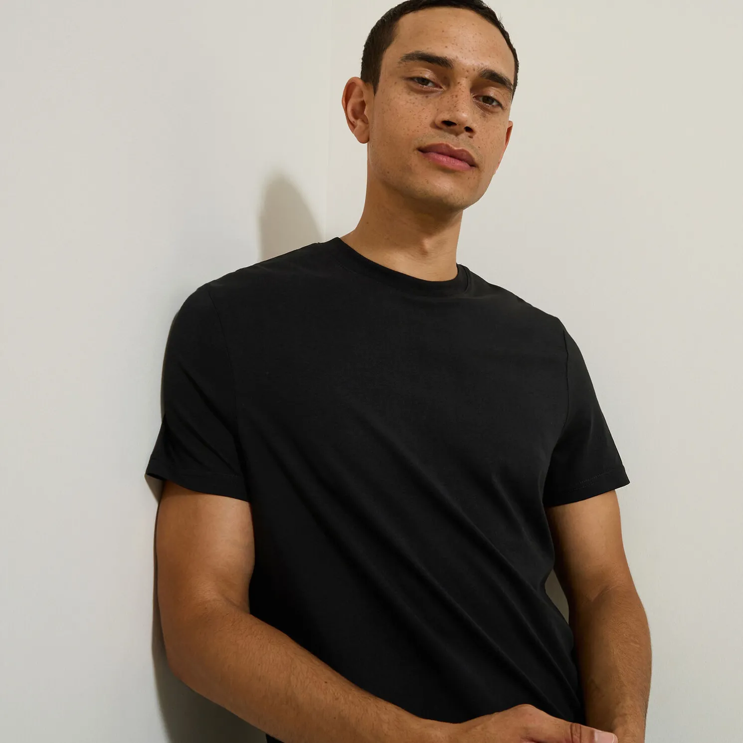 Basic, katoenen T-shirt met ronde hals