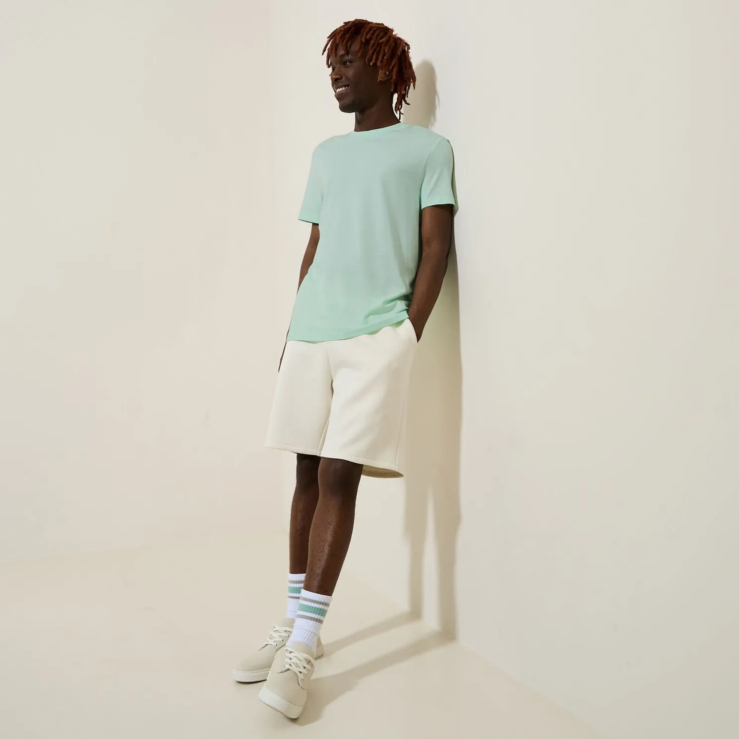 Basic, katoenen T-shirt met ronde hals