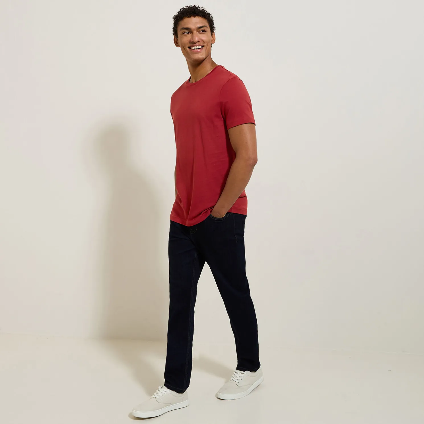 Basic T-shirt met ronde hals