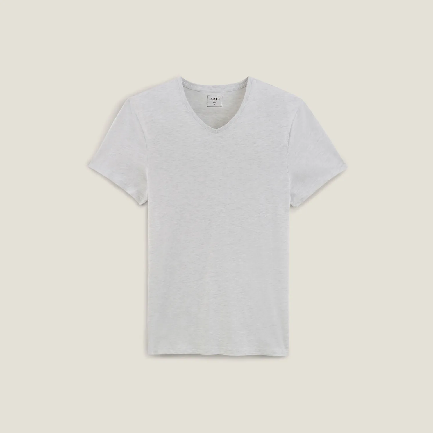Basic T-shirt met V-hals in biokatoenn