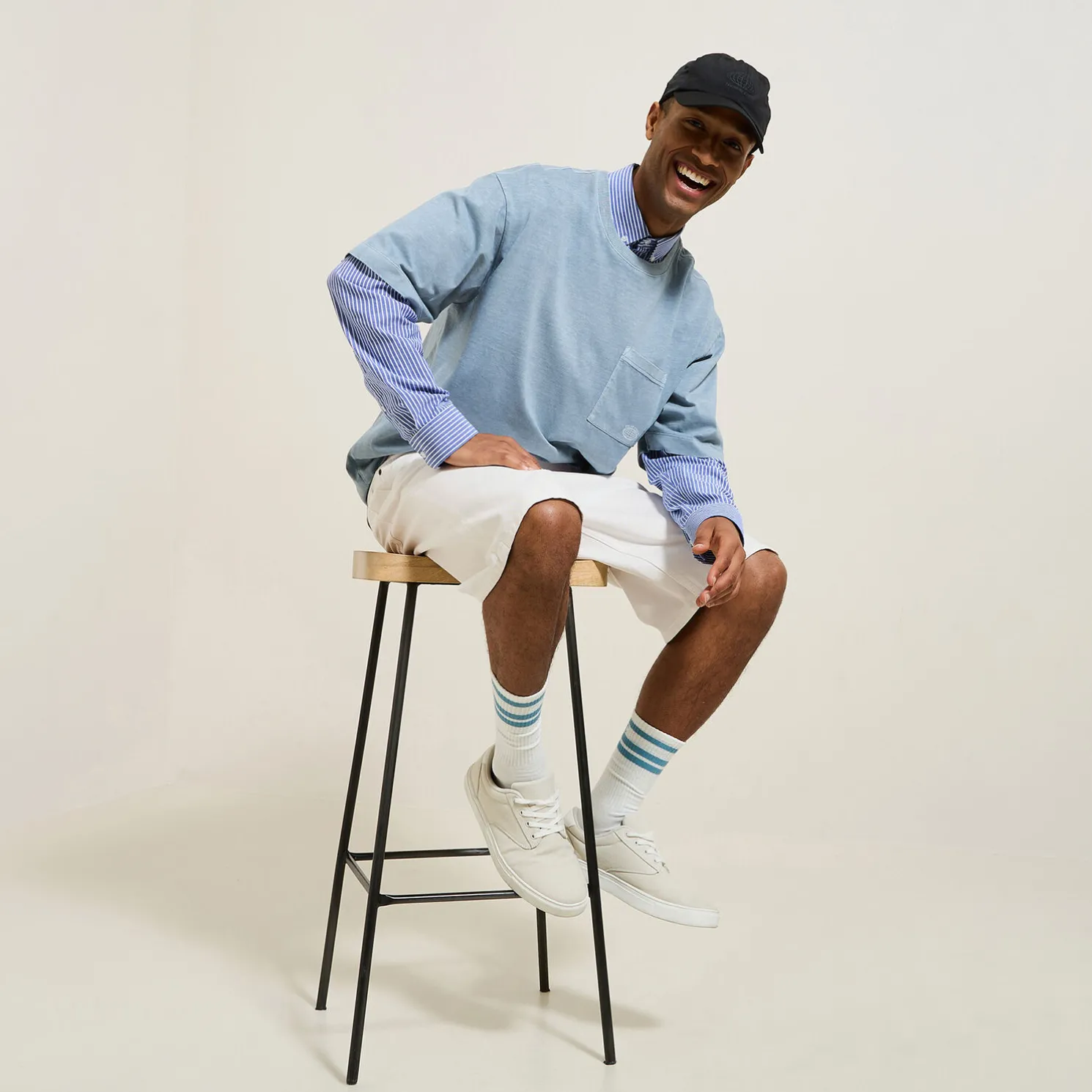 Bermuda in denim met loose snit