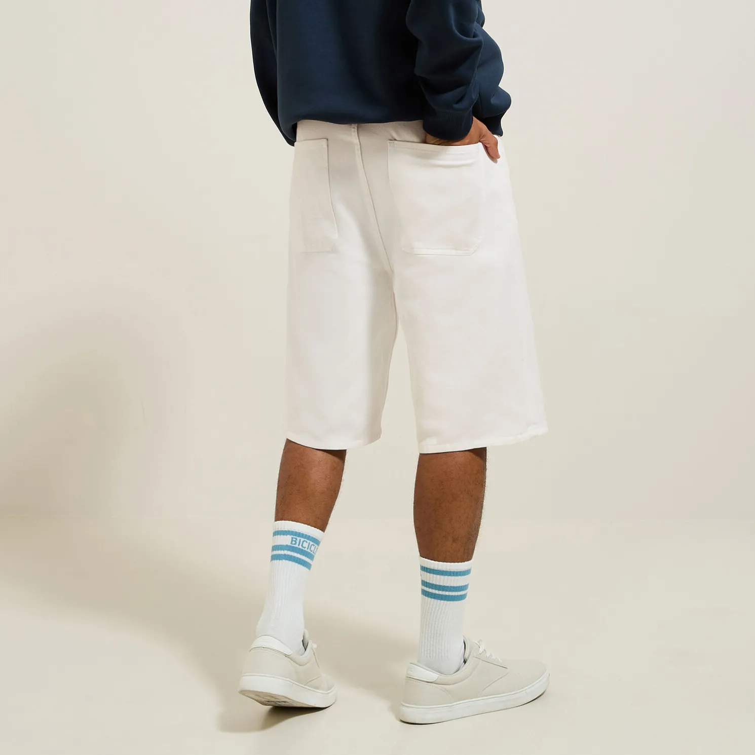 Bermuda in denim met loose snit