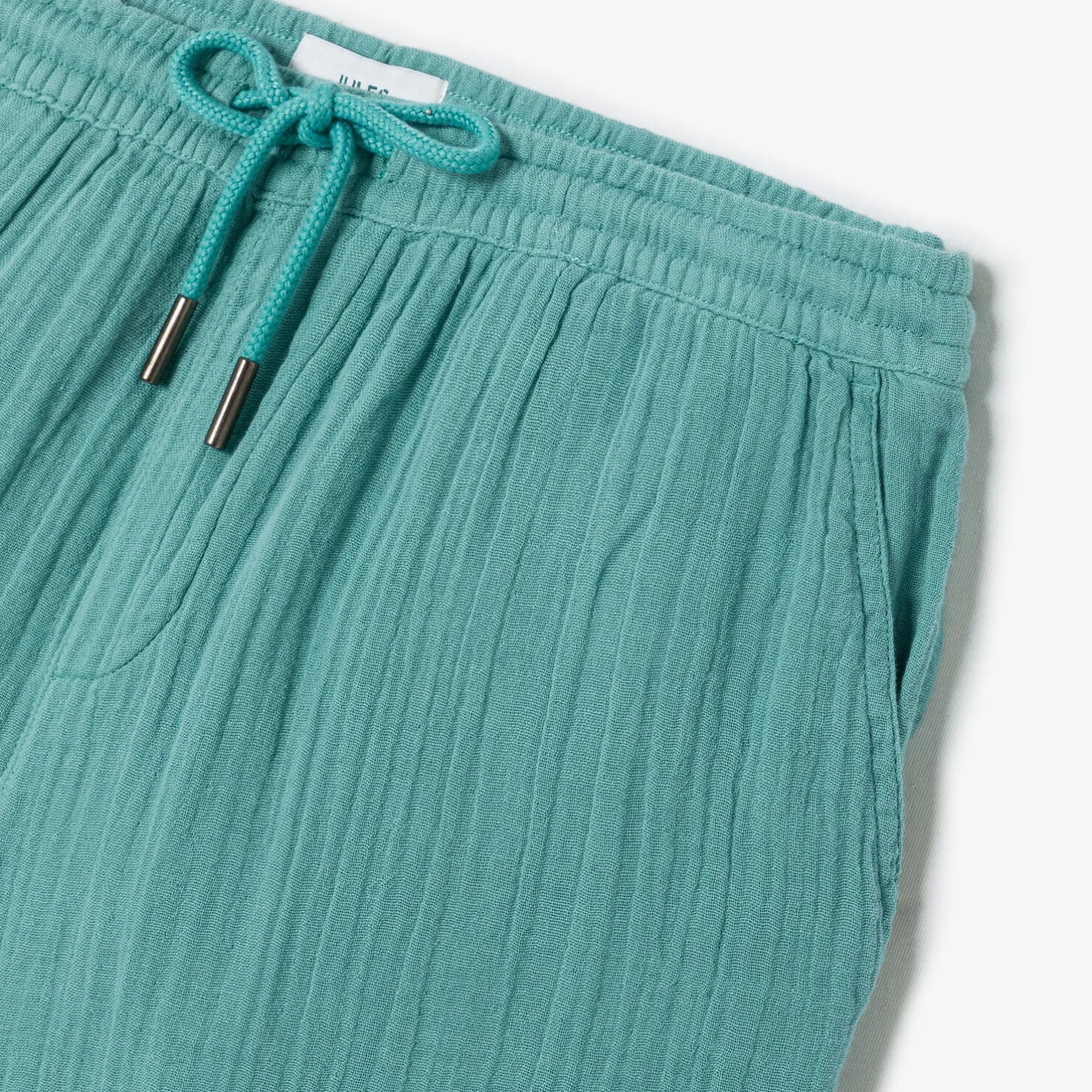 Bermuda met elastische taille in katoengaas