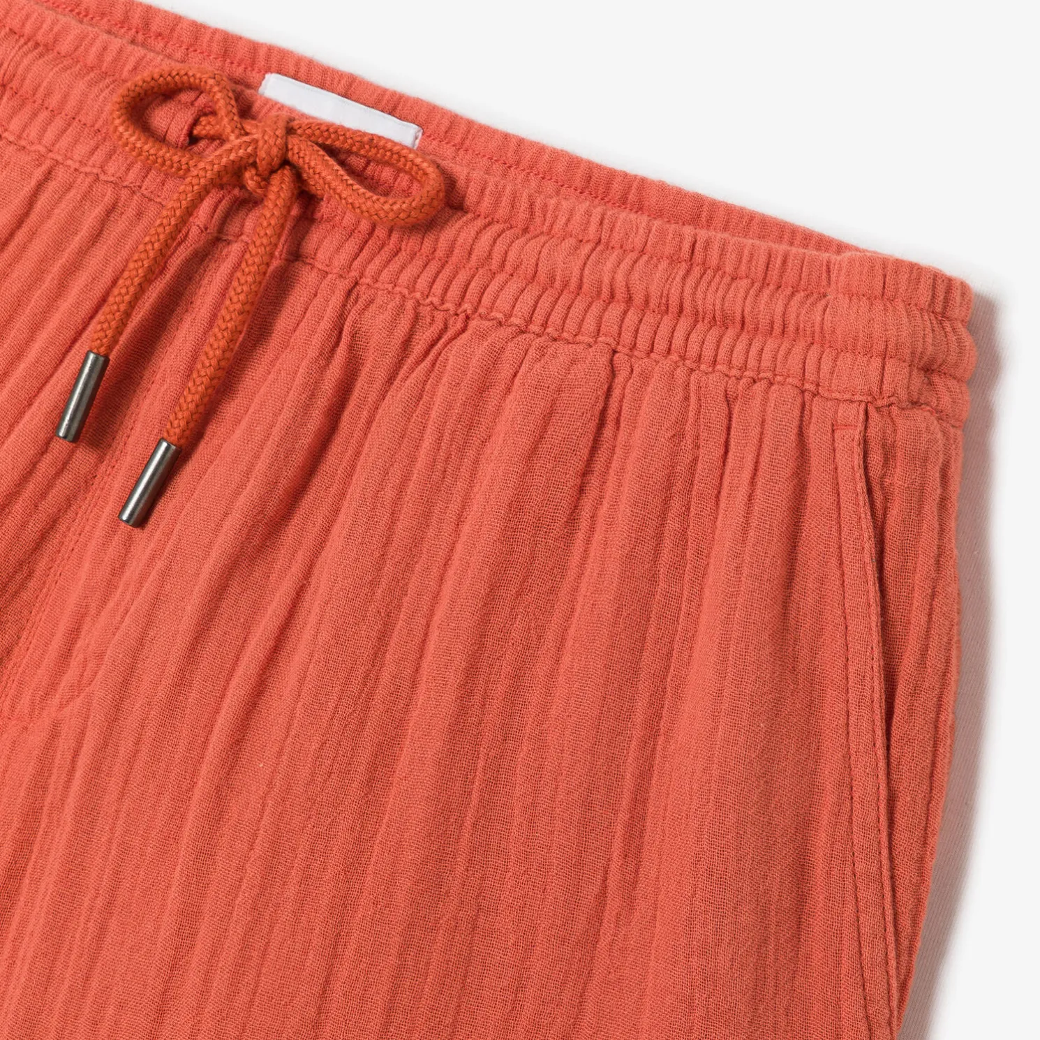 Bermuda met elastische taille in katoengaas