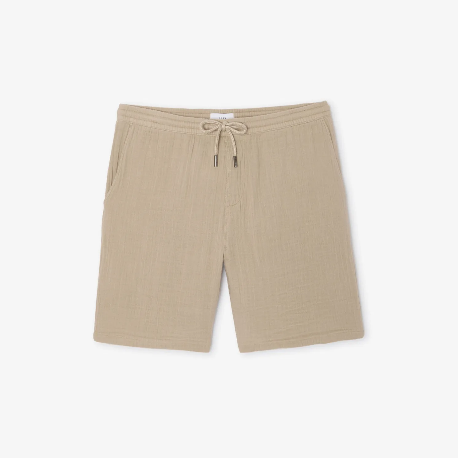 Bermuda met elastische taille in katoengaas