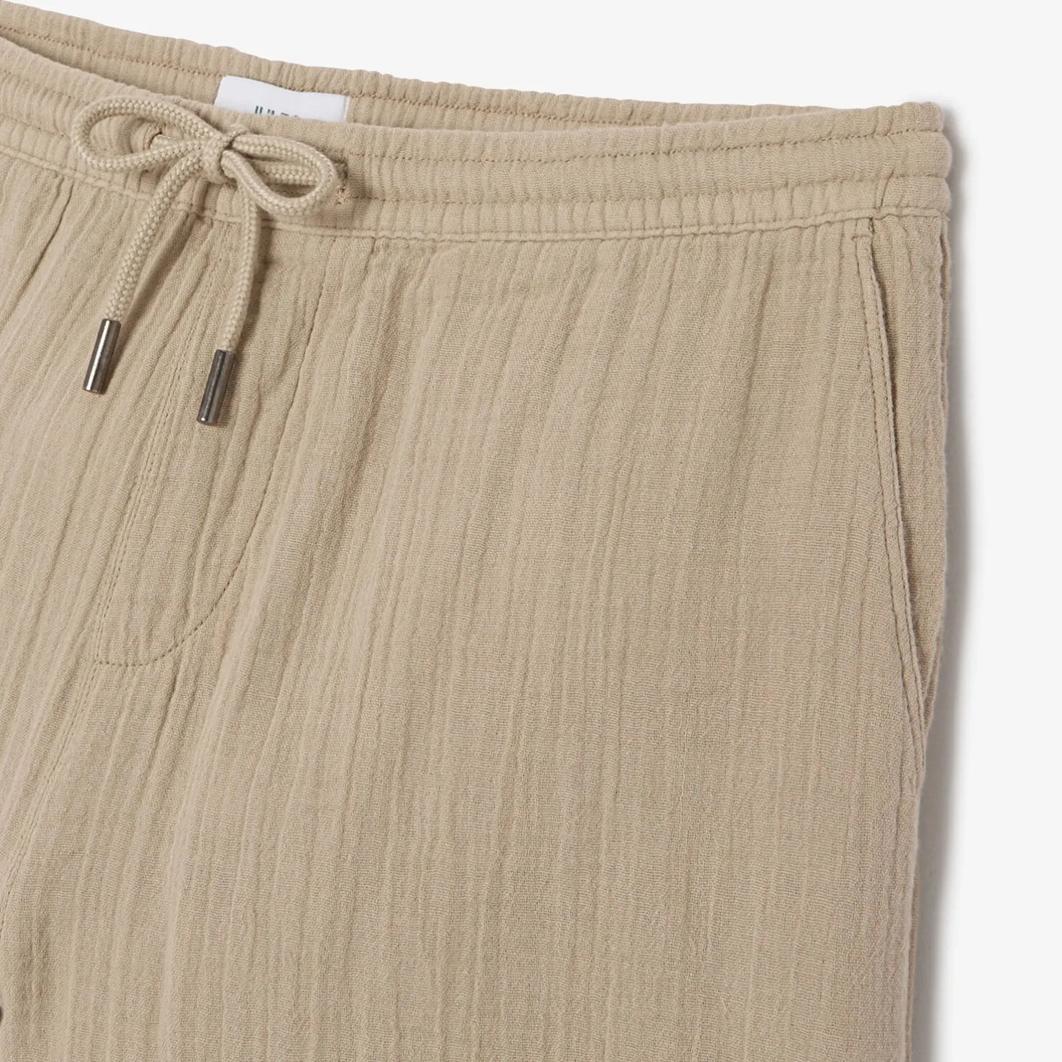 Bermuda met elastische taille in katoengaas