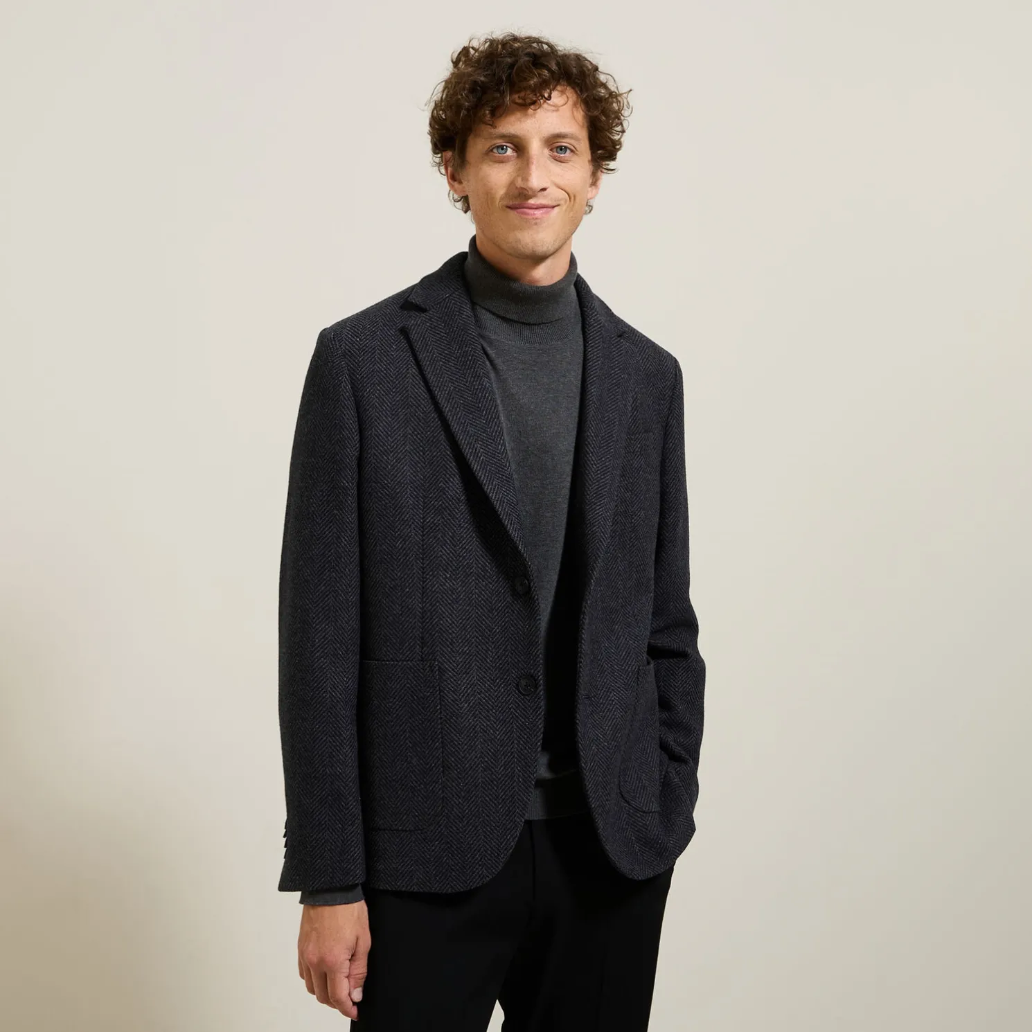 Blazerjasje met visgraatmotief