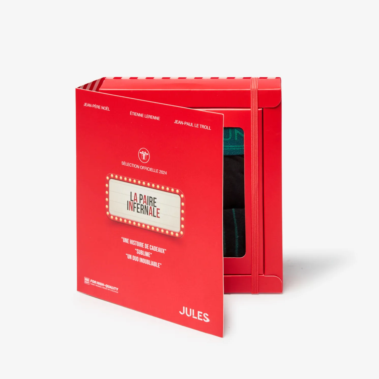 Box met boxer en fantasiesokken