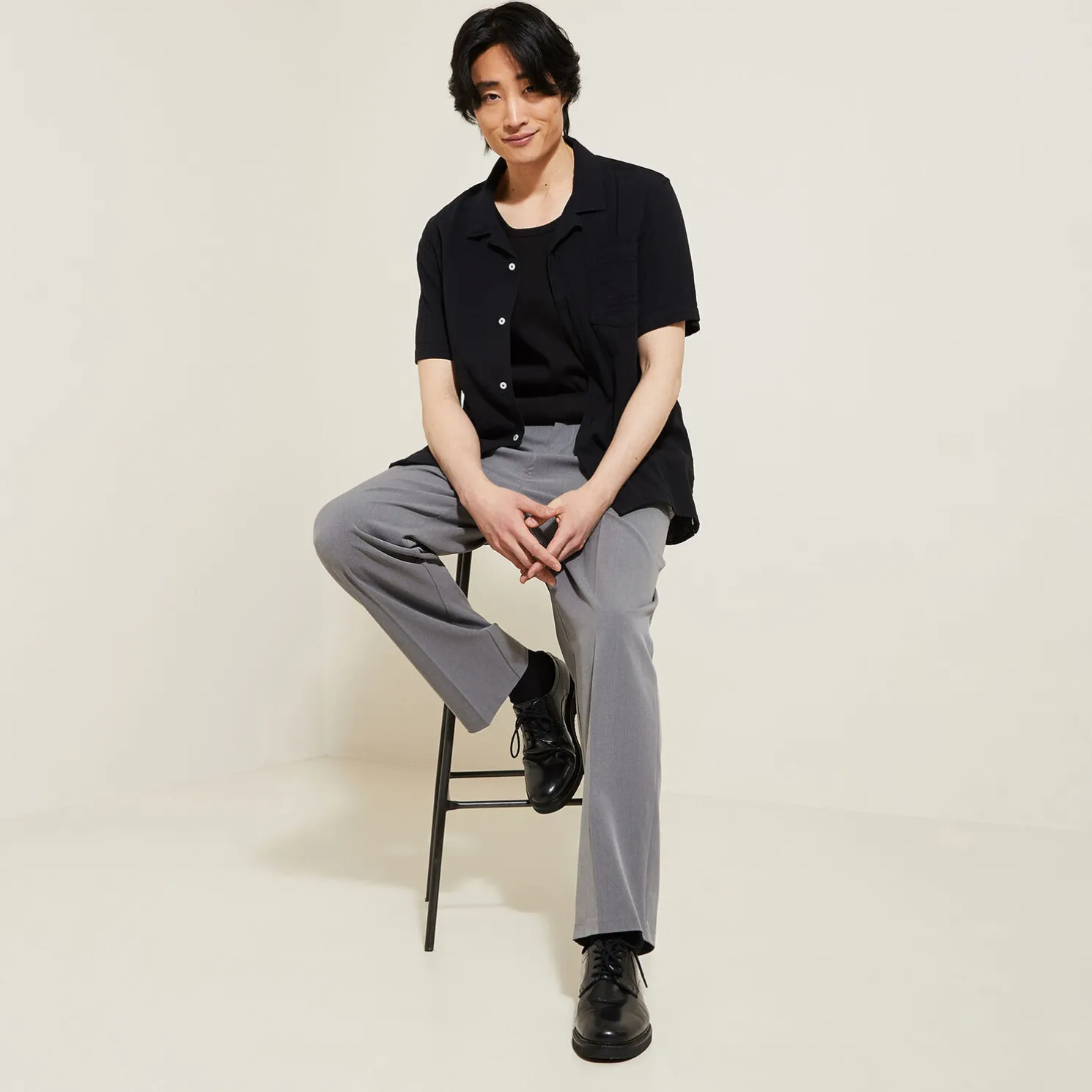 Brede broek met plooien