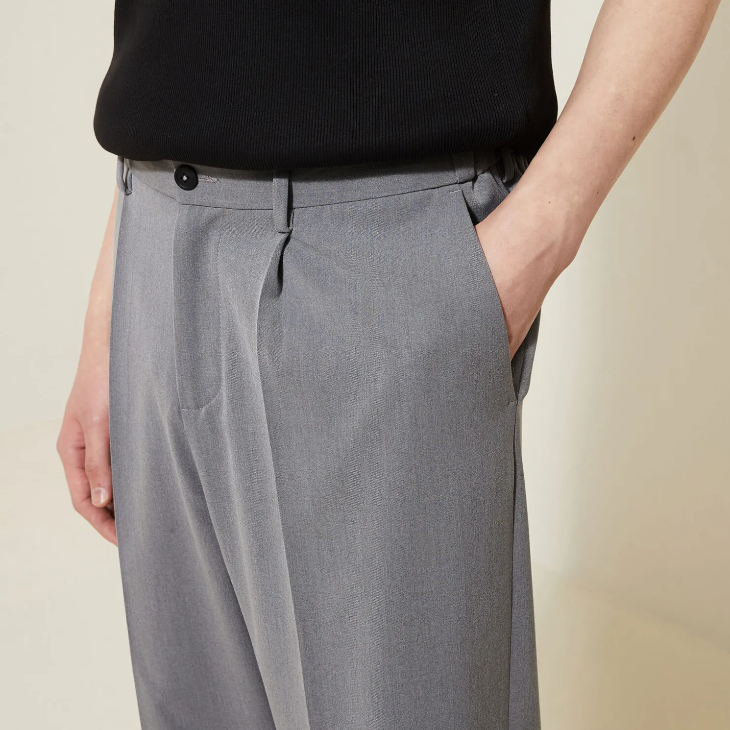 Brede broek met plooien