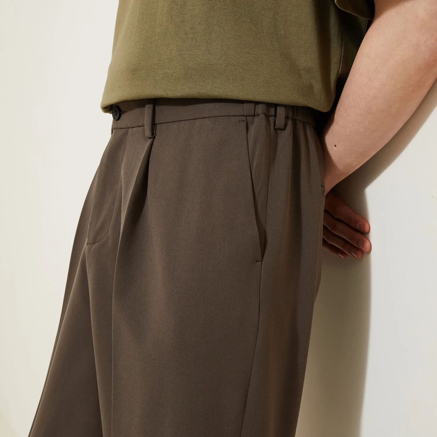 Brede broek met plooien