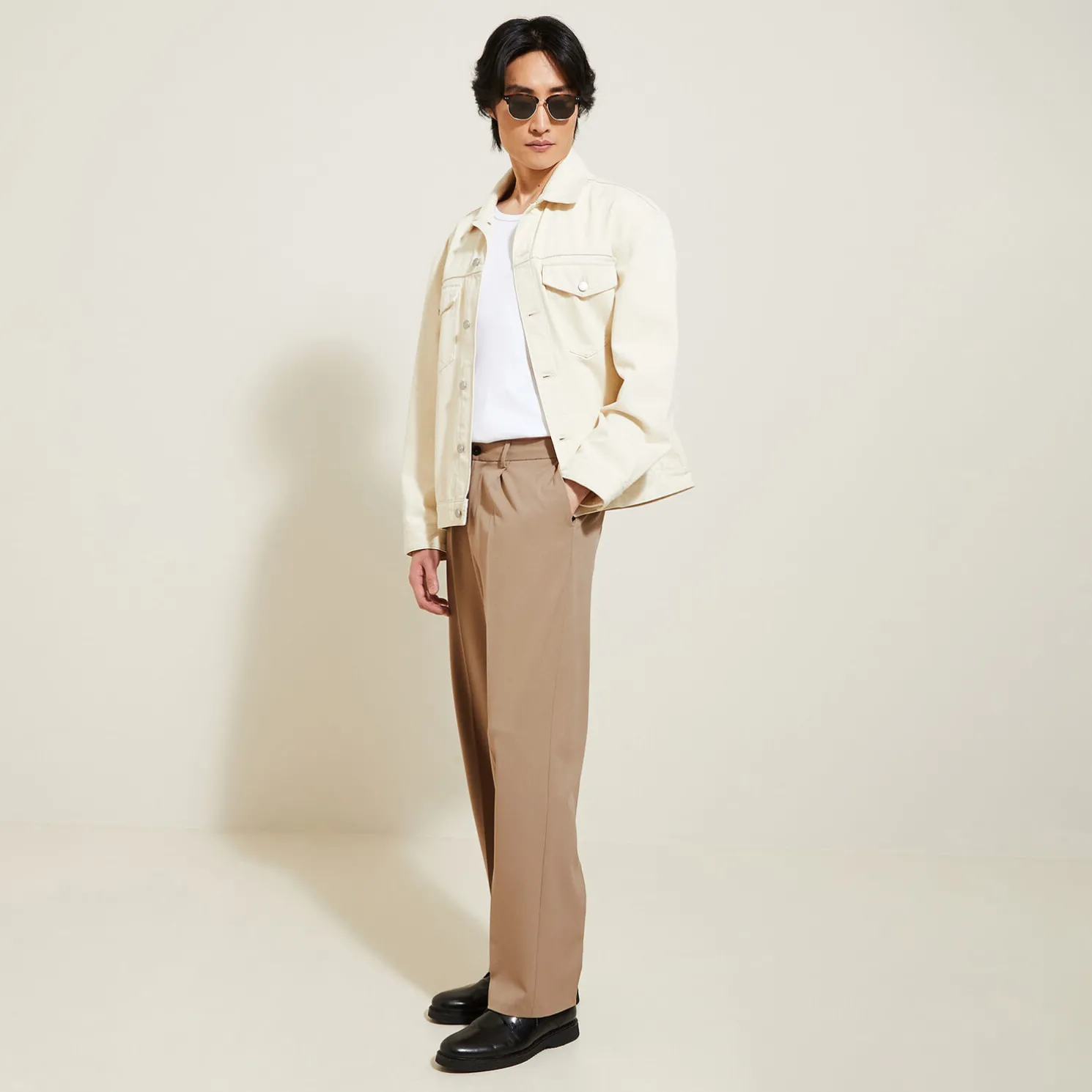 Brede broek met plooien