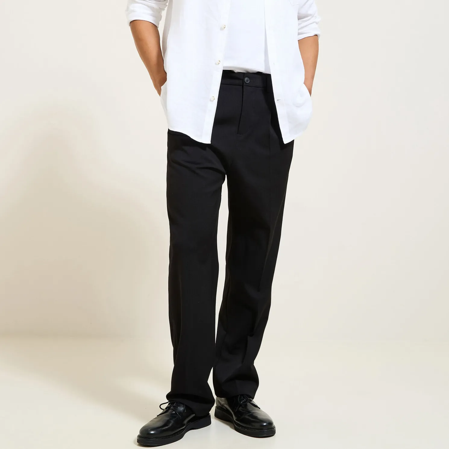 Brede broek met plooien