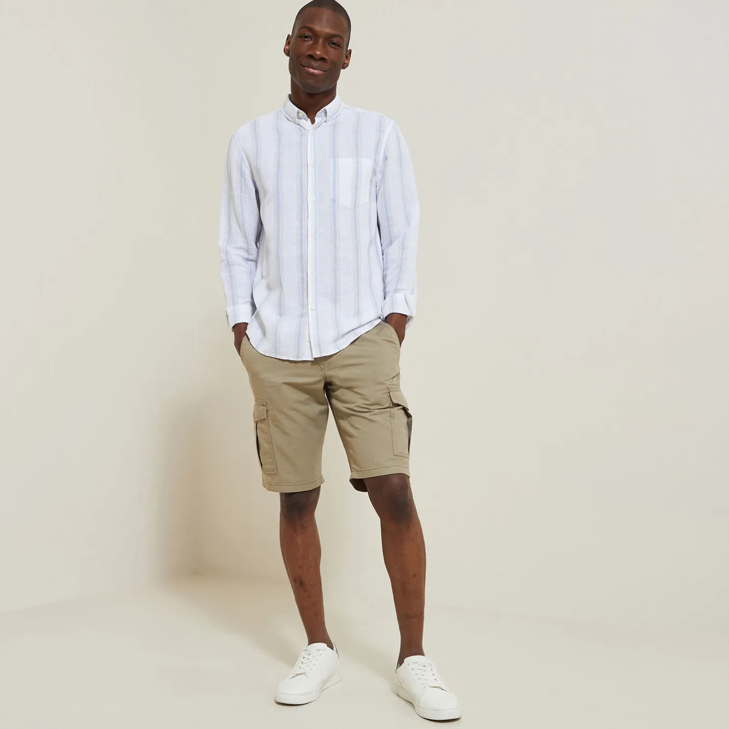 Cargobermuda met linnen