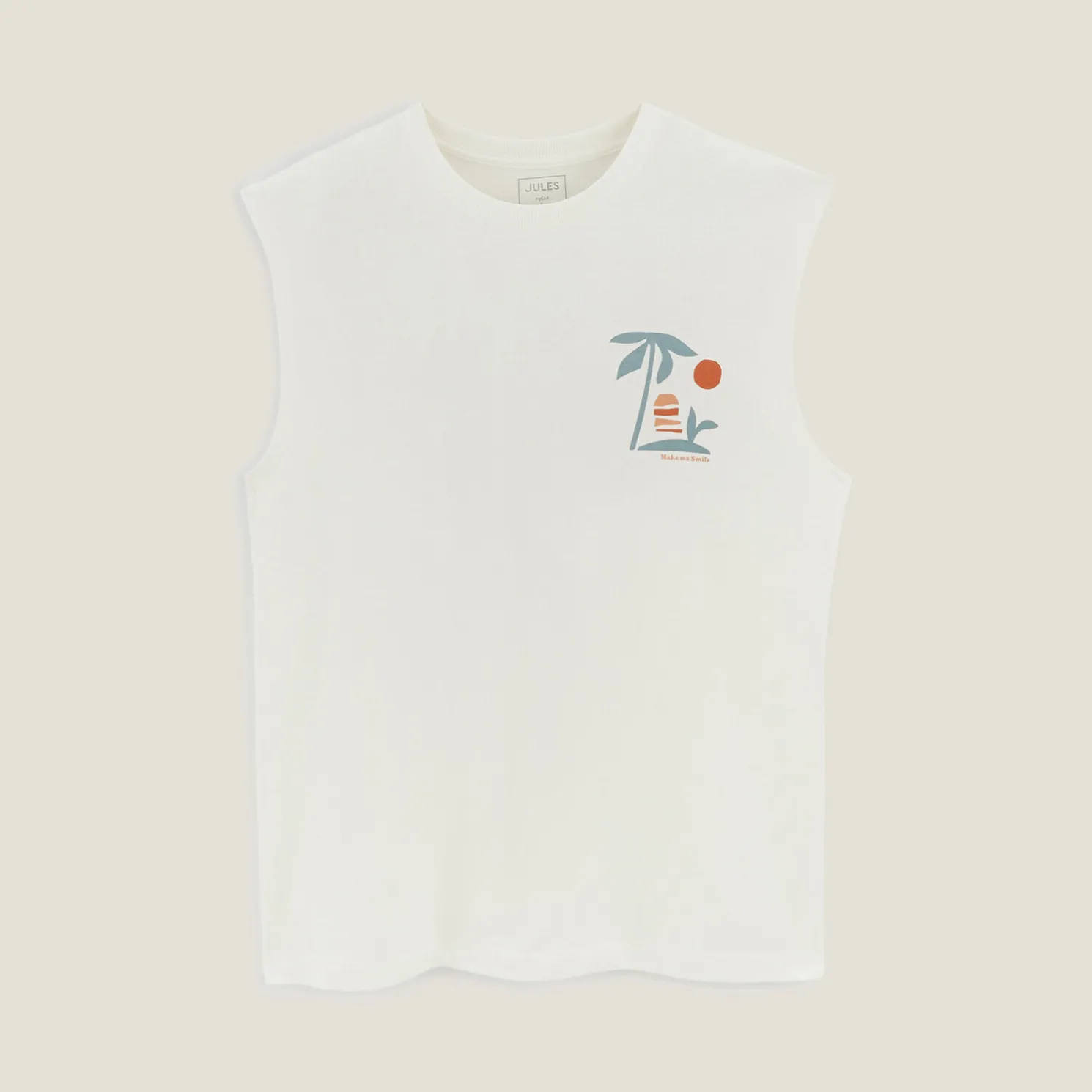 Comfortabel mouwloos shirt met print op voor-en ac