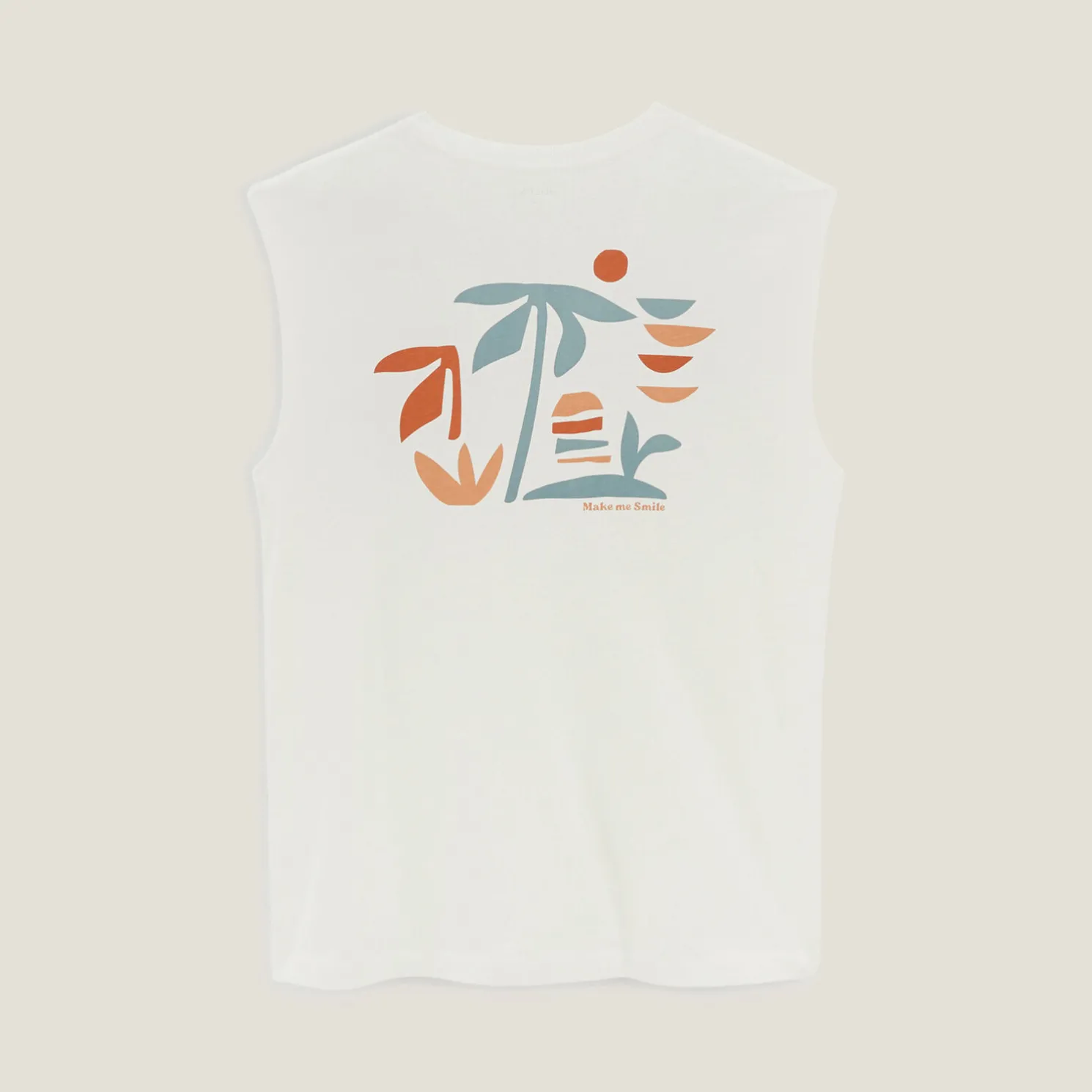 Comfortabel mouwloos shirt met print op voor-en ac