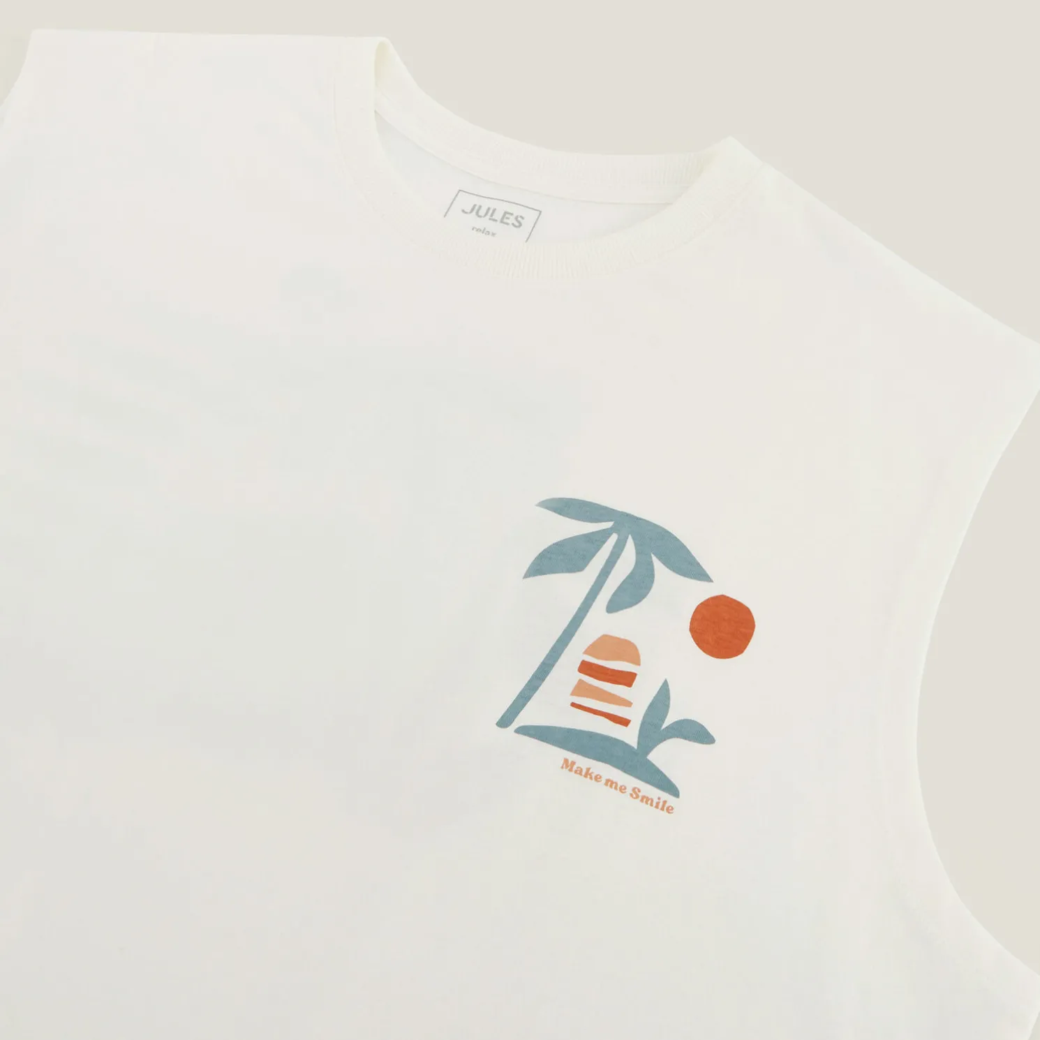 Comfortabel mouwloos shirt met print op voor-en ac