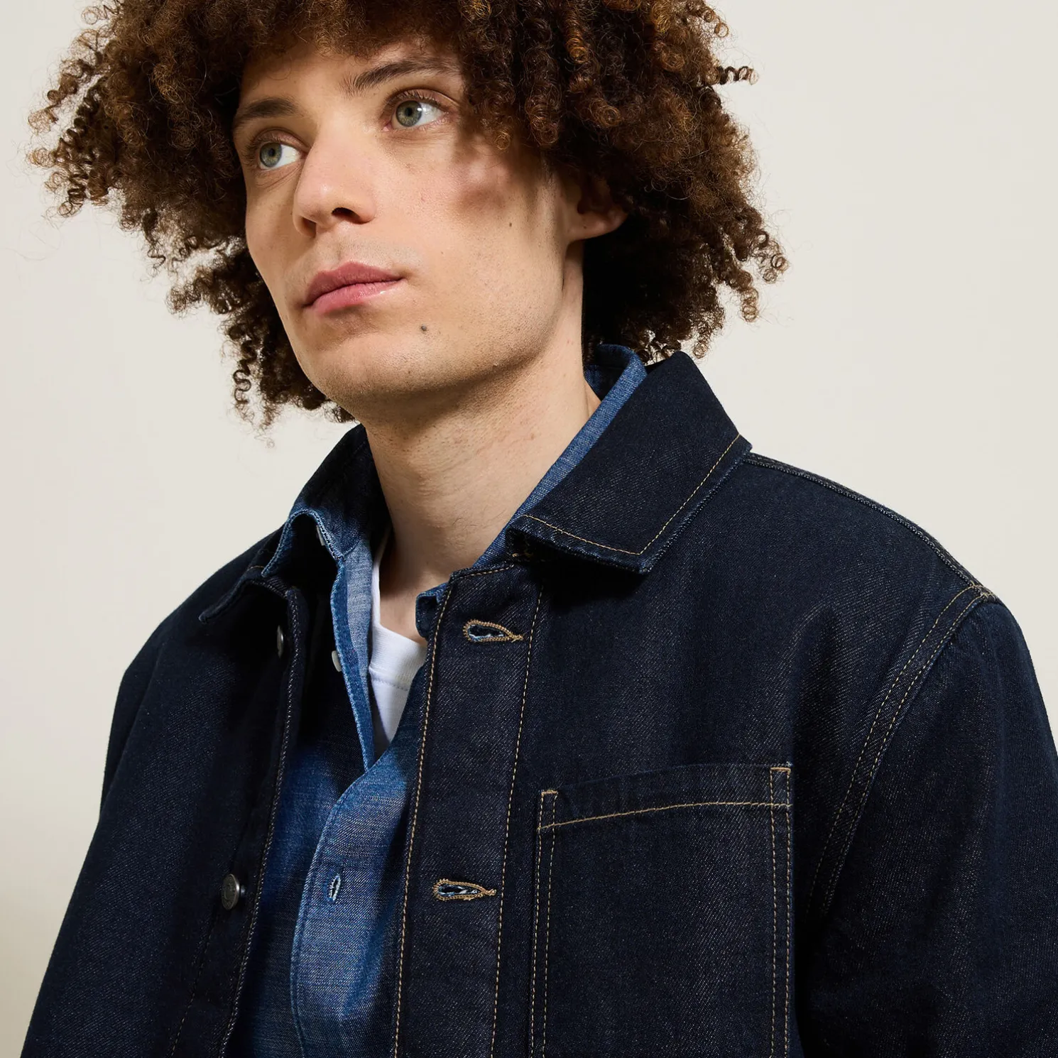 Denim jasje met teddyvoering