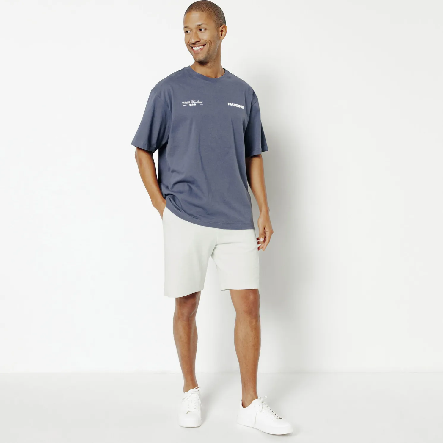 Effen bermuda in textuurstof