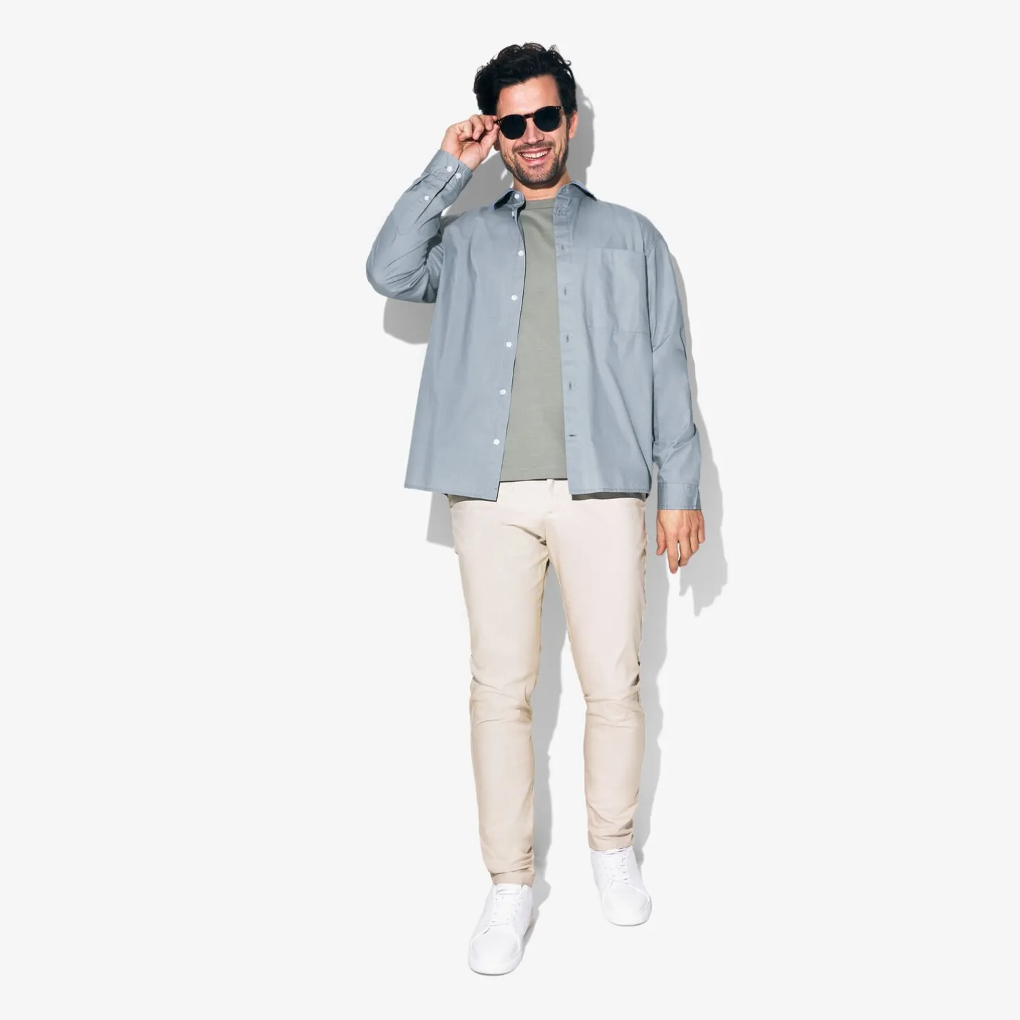 Effen katoenen overhemd