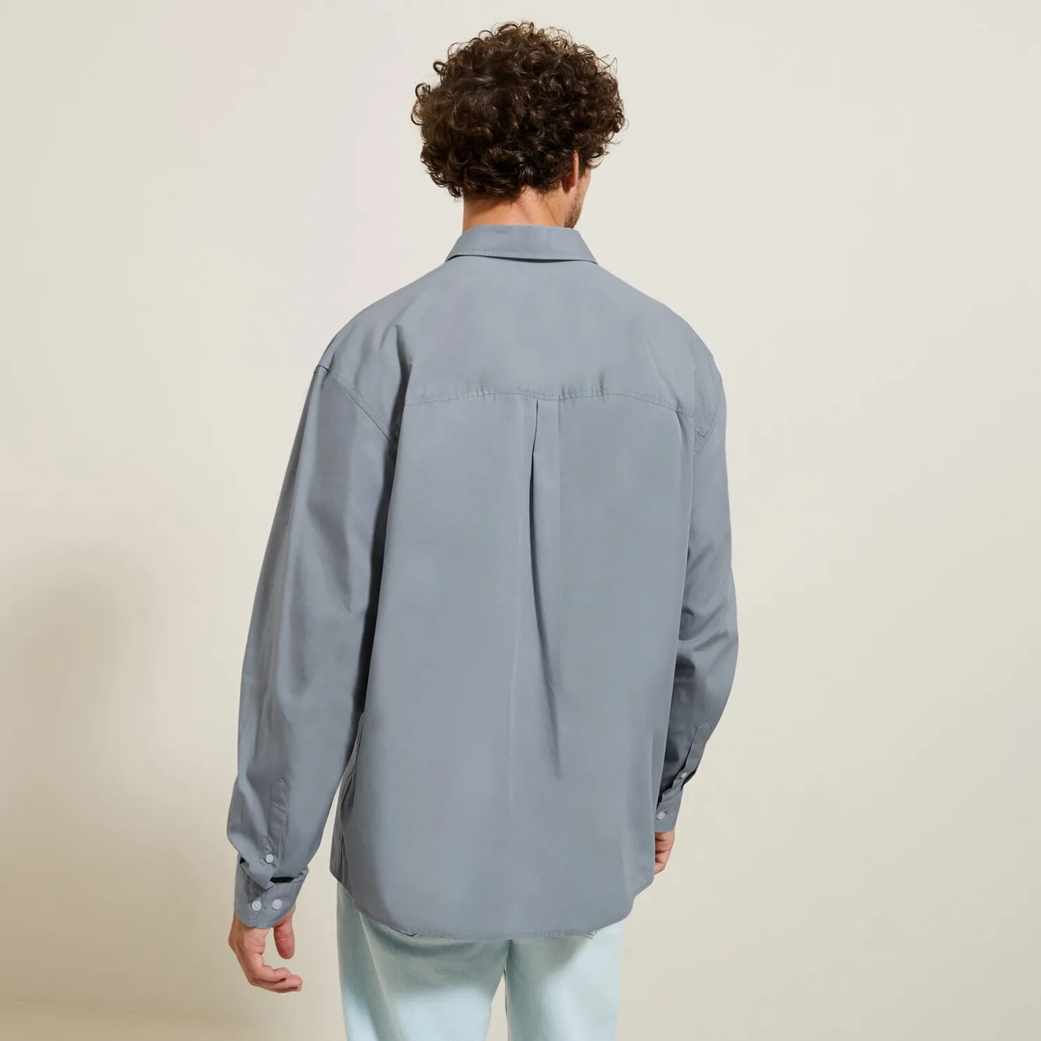 Effen katoenen overhemd