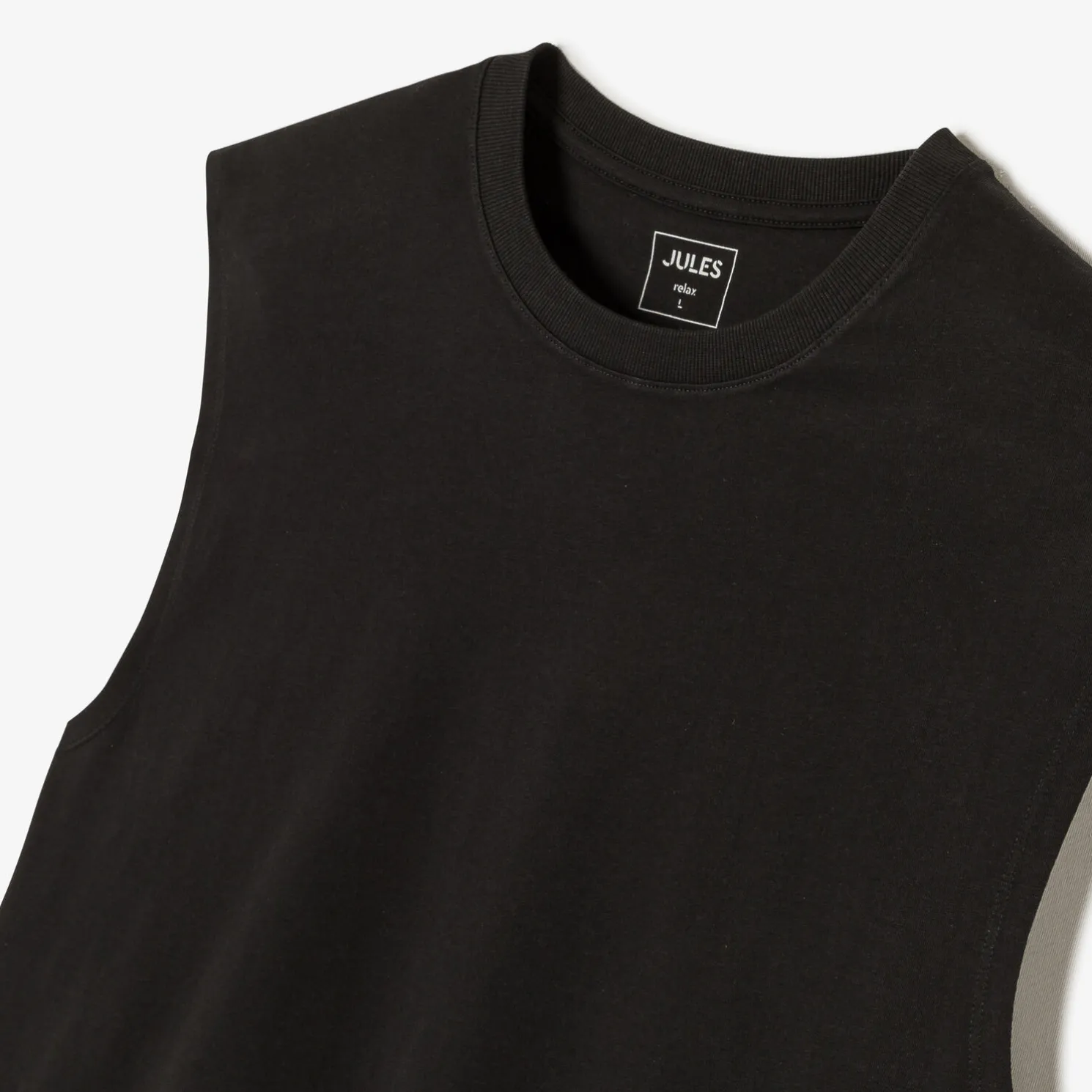 Effen mouwloos hemdje met ronde hals in katoen