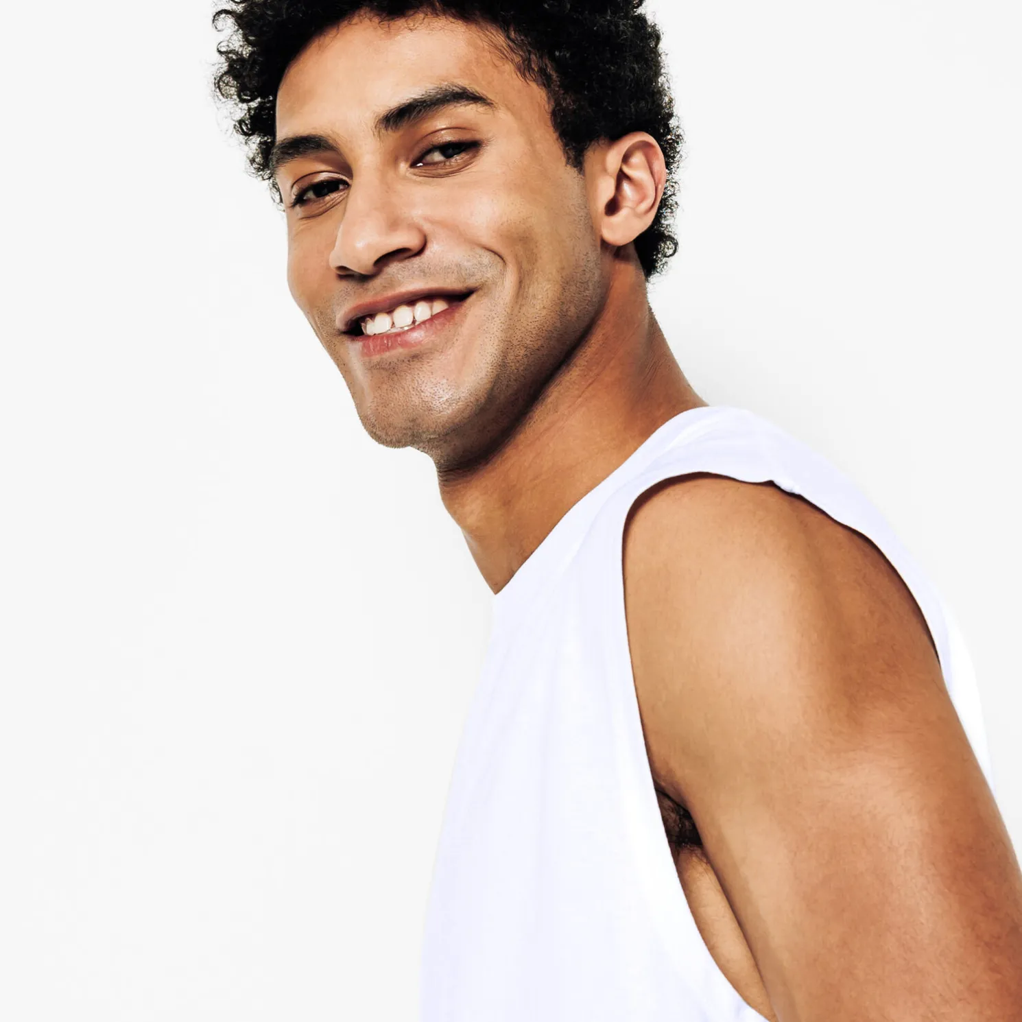 Effen mouwloos hemdje met ronde hals in katoen