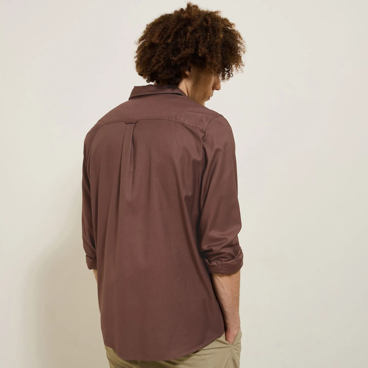 Effen overhemd in piquékatoen