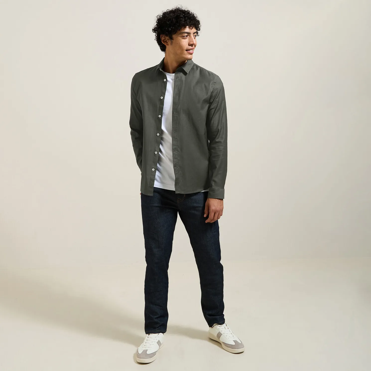 Effen overhemd in piquékatoen