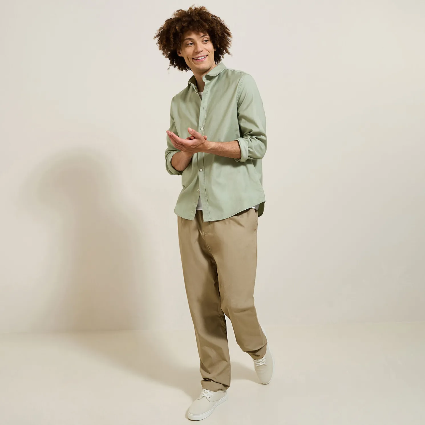 Effen overhemd in piquékatoen