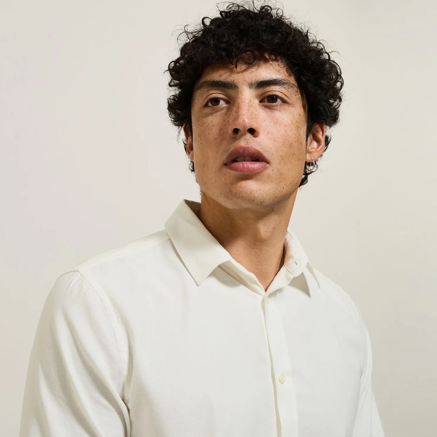 Effen overhemd in piquékatoen