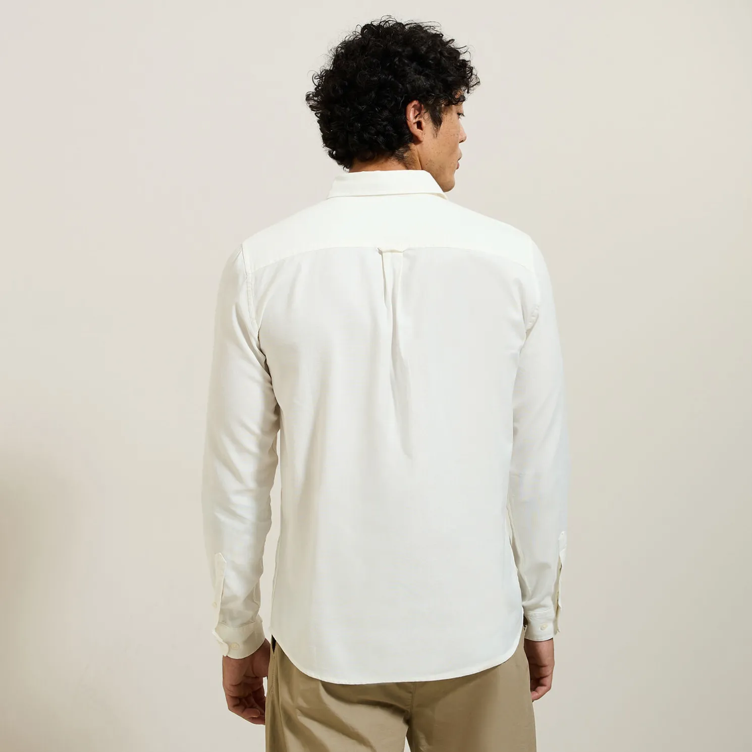 Effen overhemd in piquékatoen