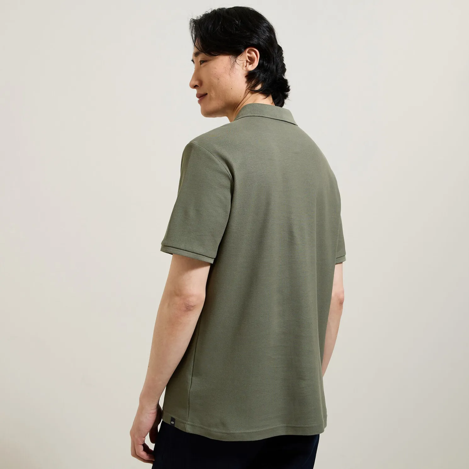 Effen polo in piquékatoen met korte mouwen