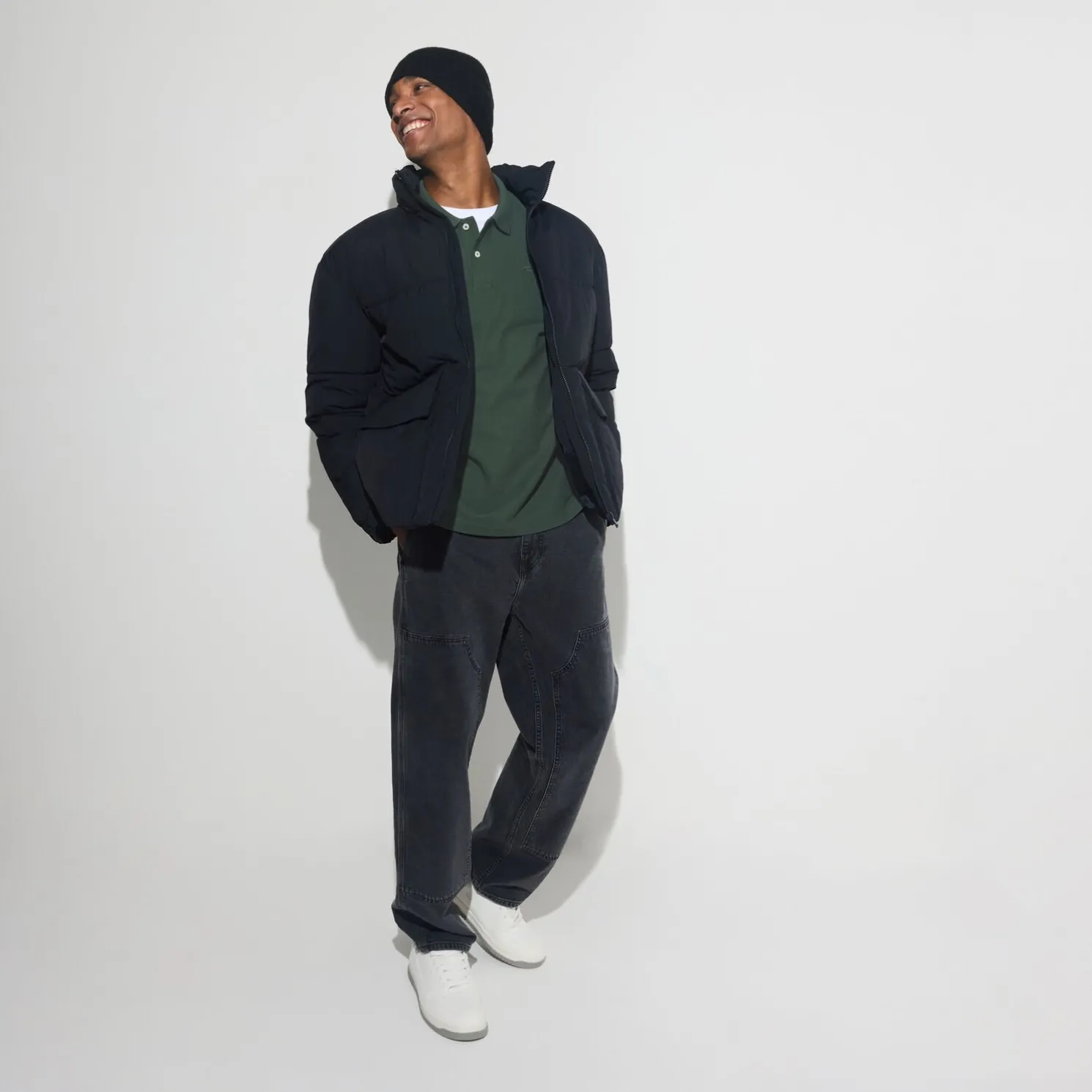 Effen polo in piquékatoen, met lange mouwen