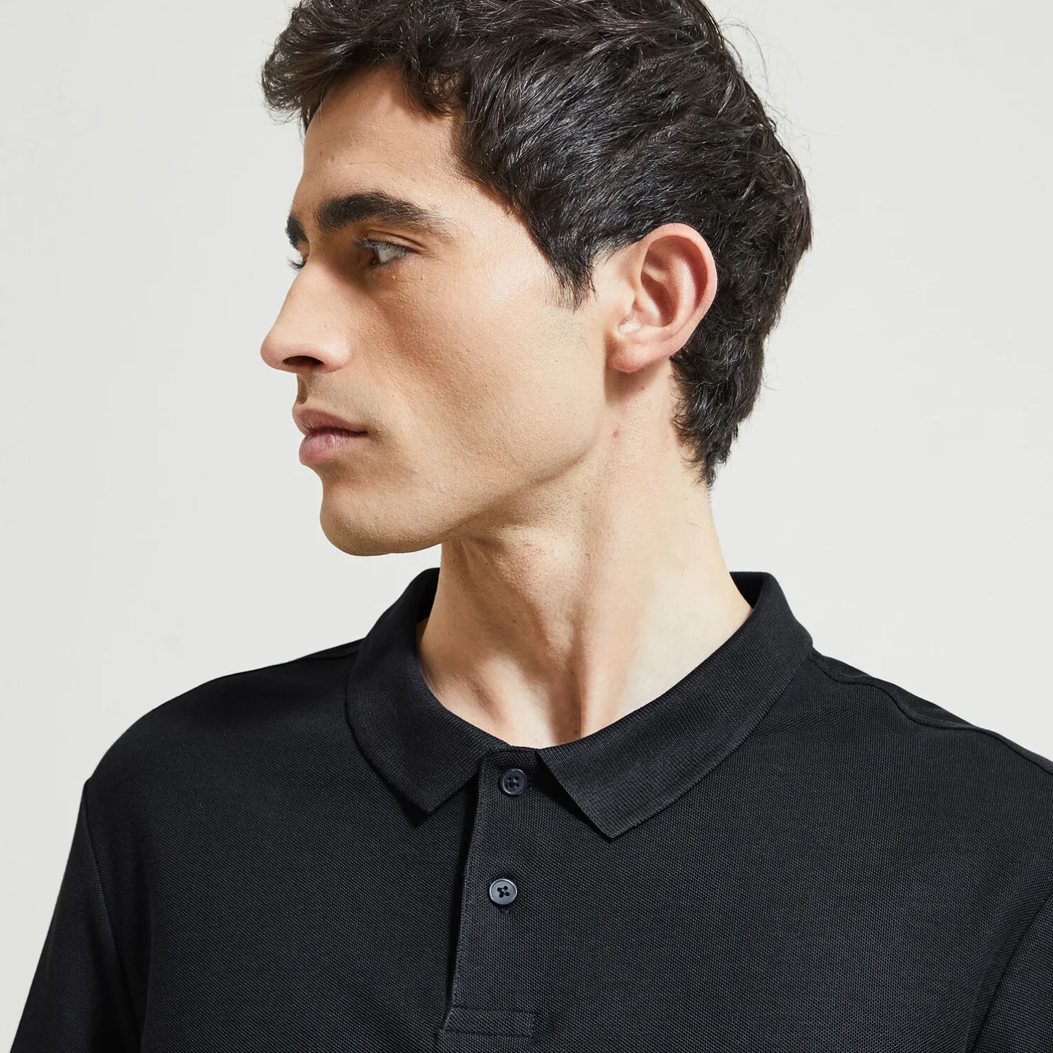 Effen polo in piquékatoen met korte mouwen