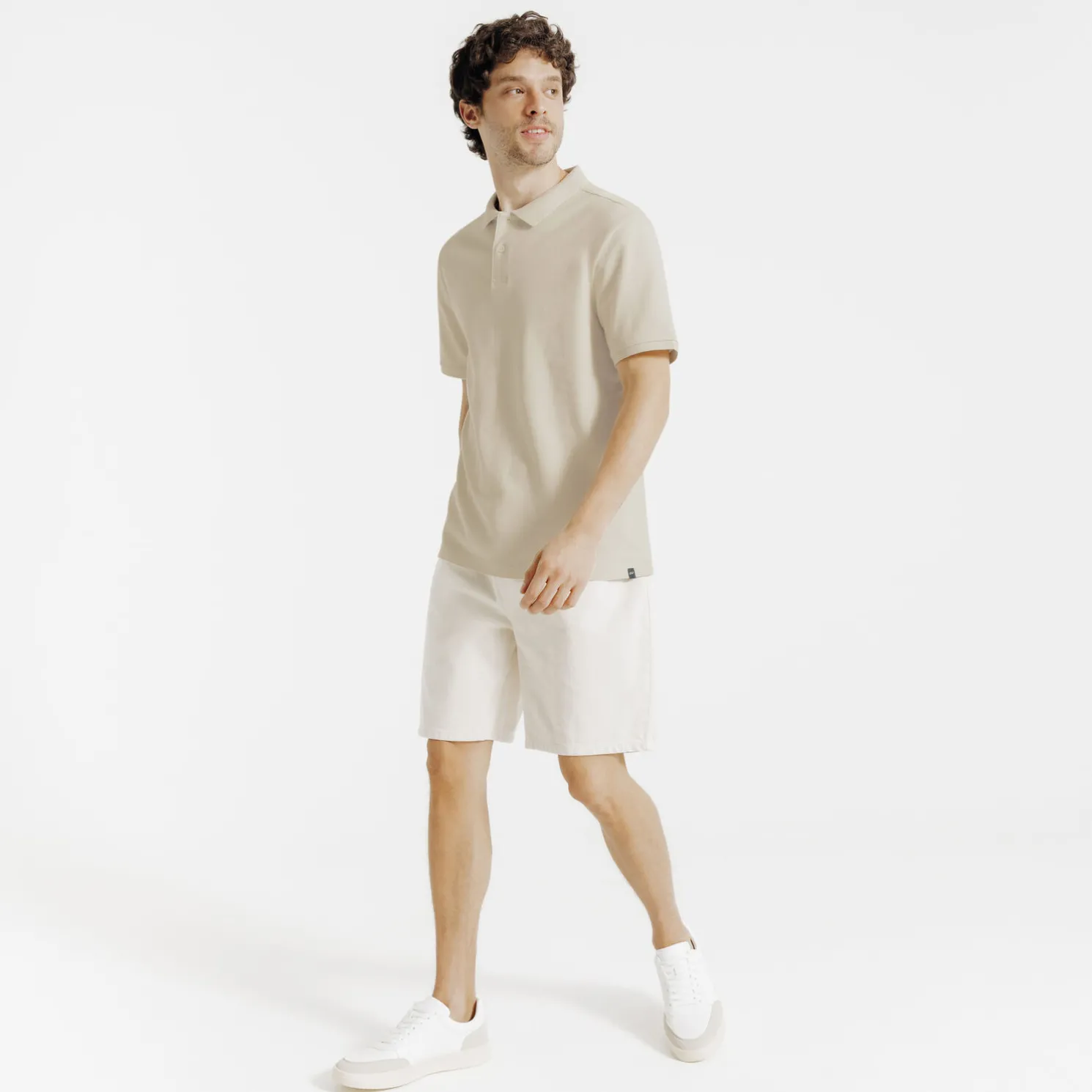 Effen polo in piquékatoen met korte mouwen