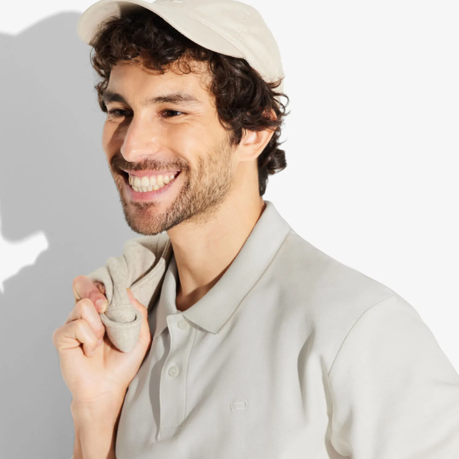 Effen polo in piquékatoen, met lange mouwen