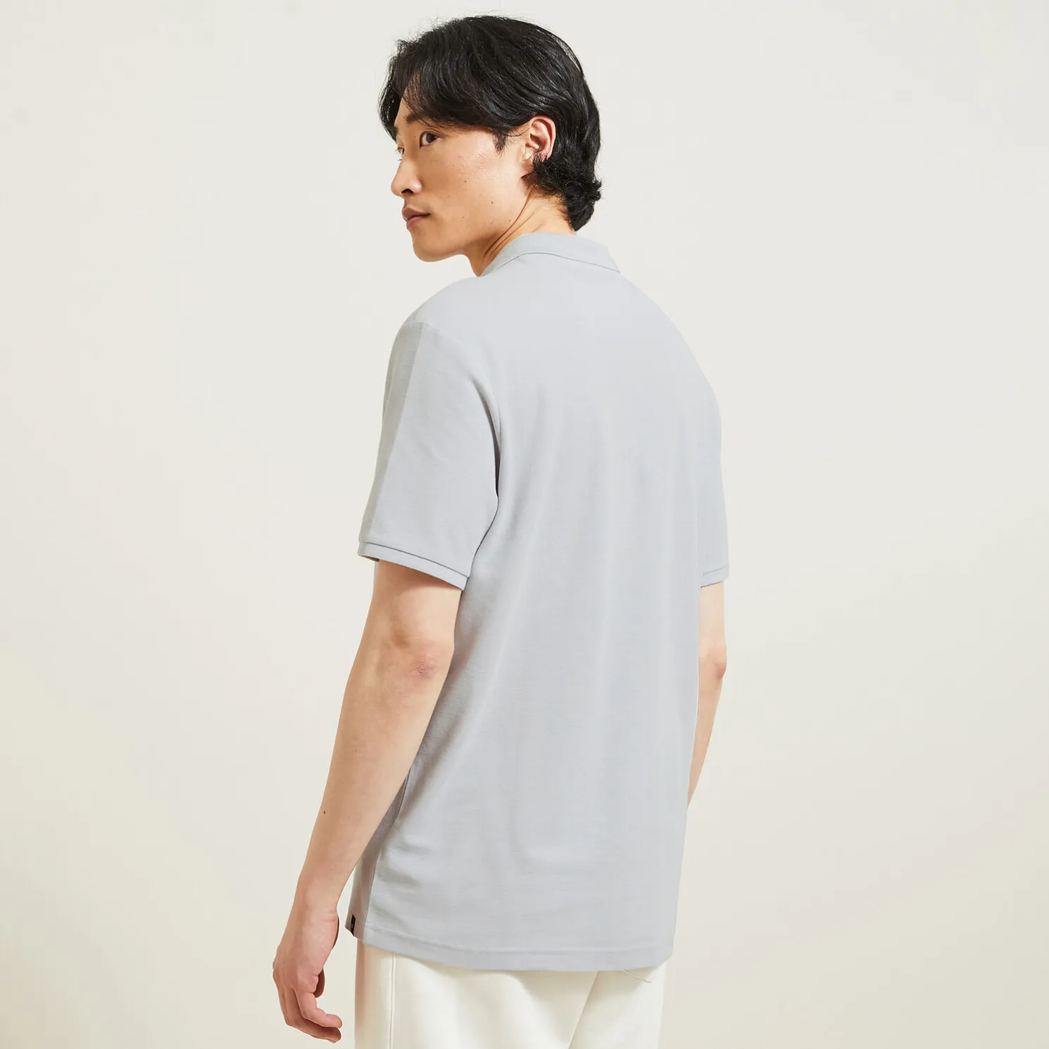 Effen polo in piquékatoen met korte mouwen