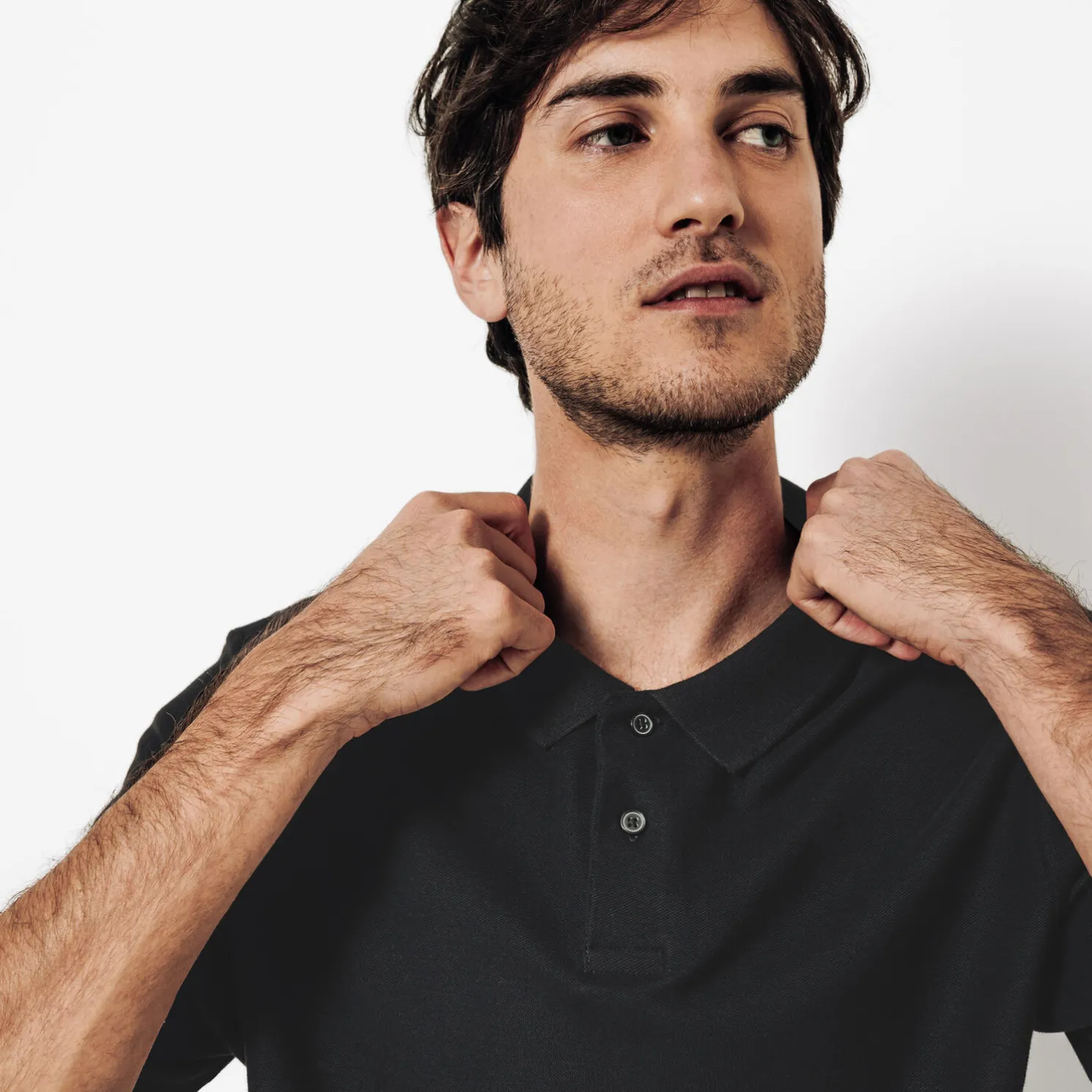 Effen polo in piquékatoen met korte mouwen