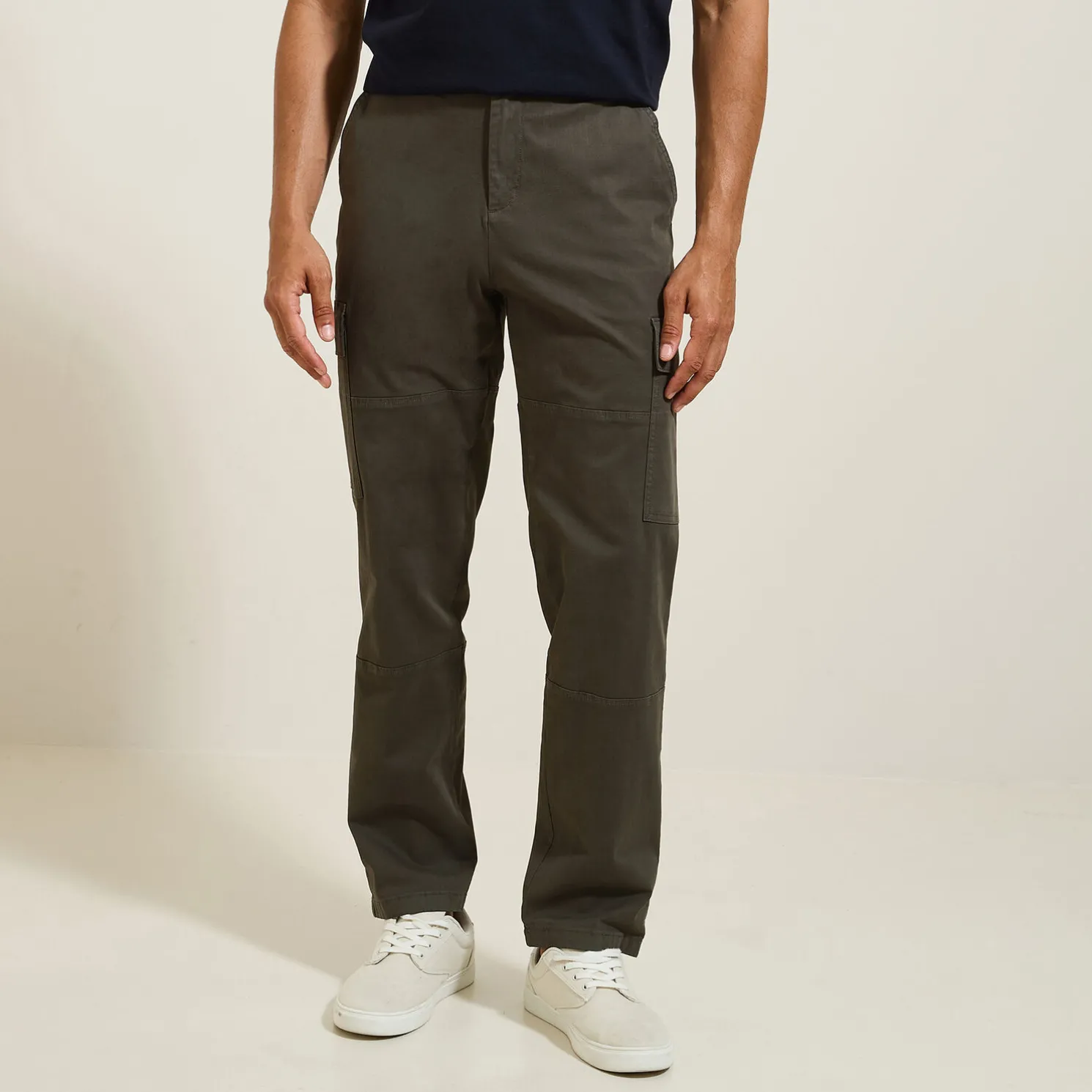 Effen, rechte cargobroek