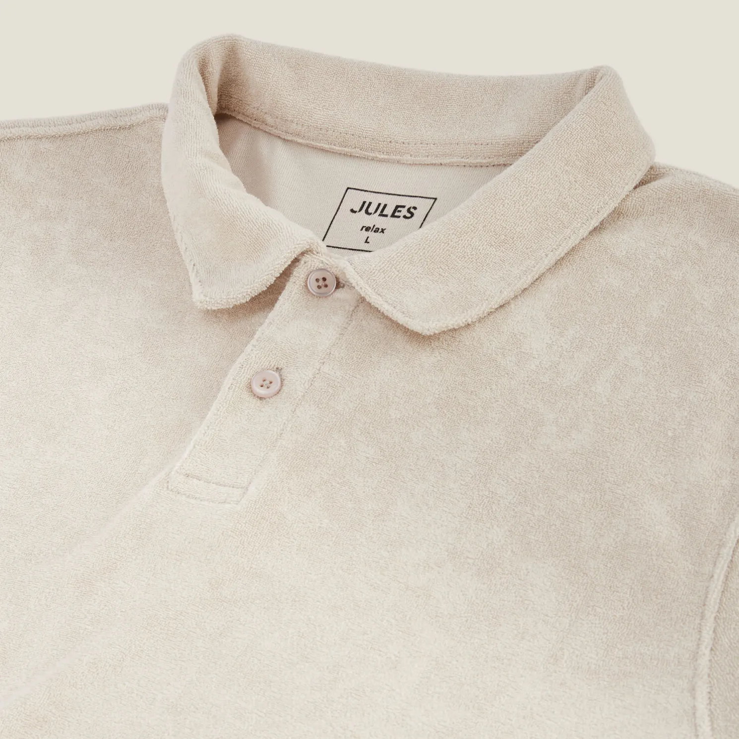 Effen relaxed polo met korte mouwen in badstof