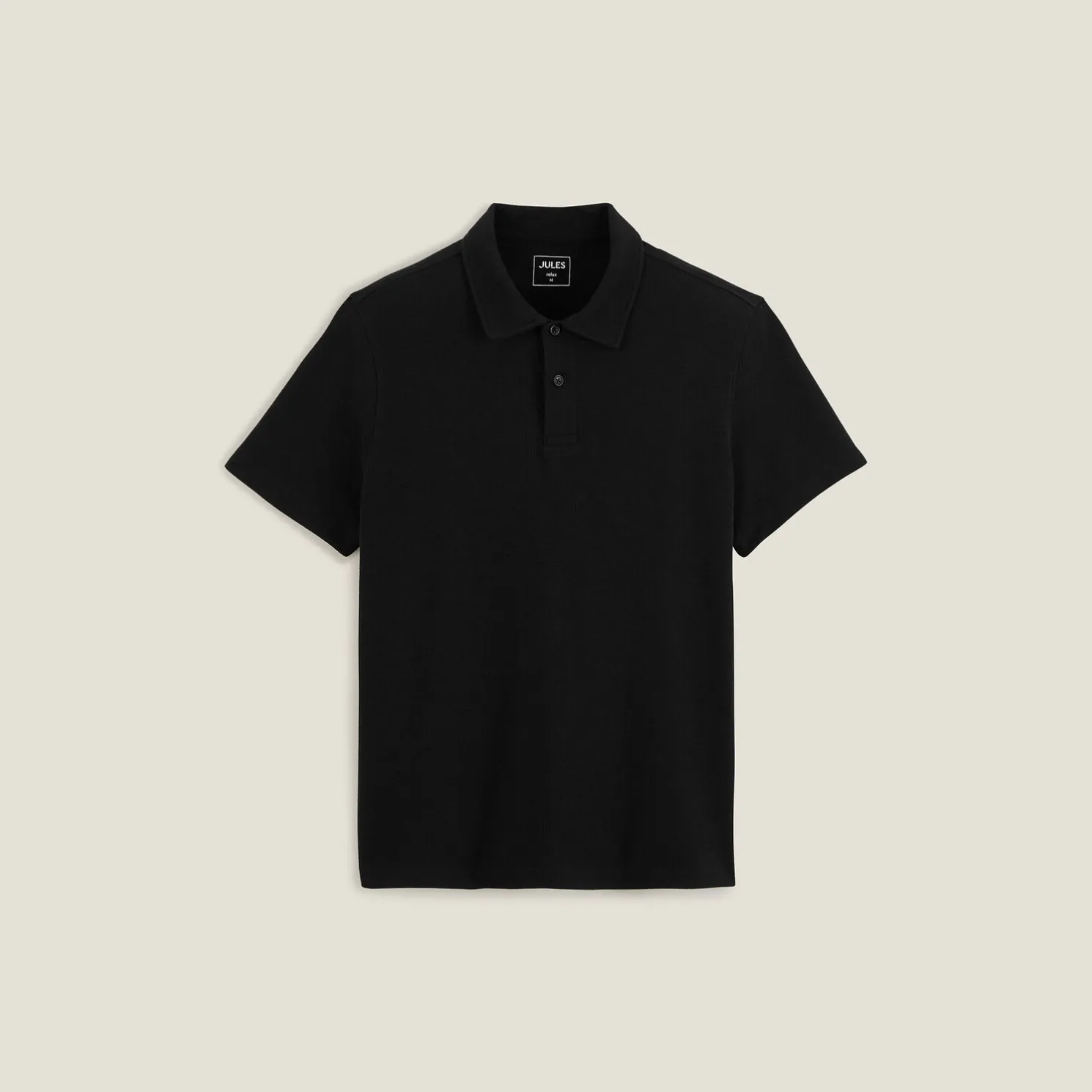 Effen relaxed polo met korte mouwen in textuurstof