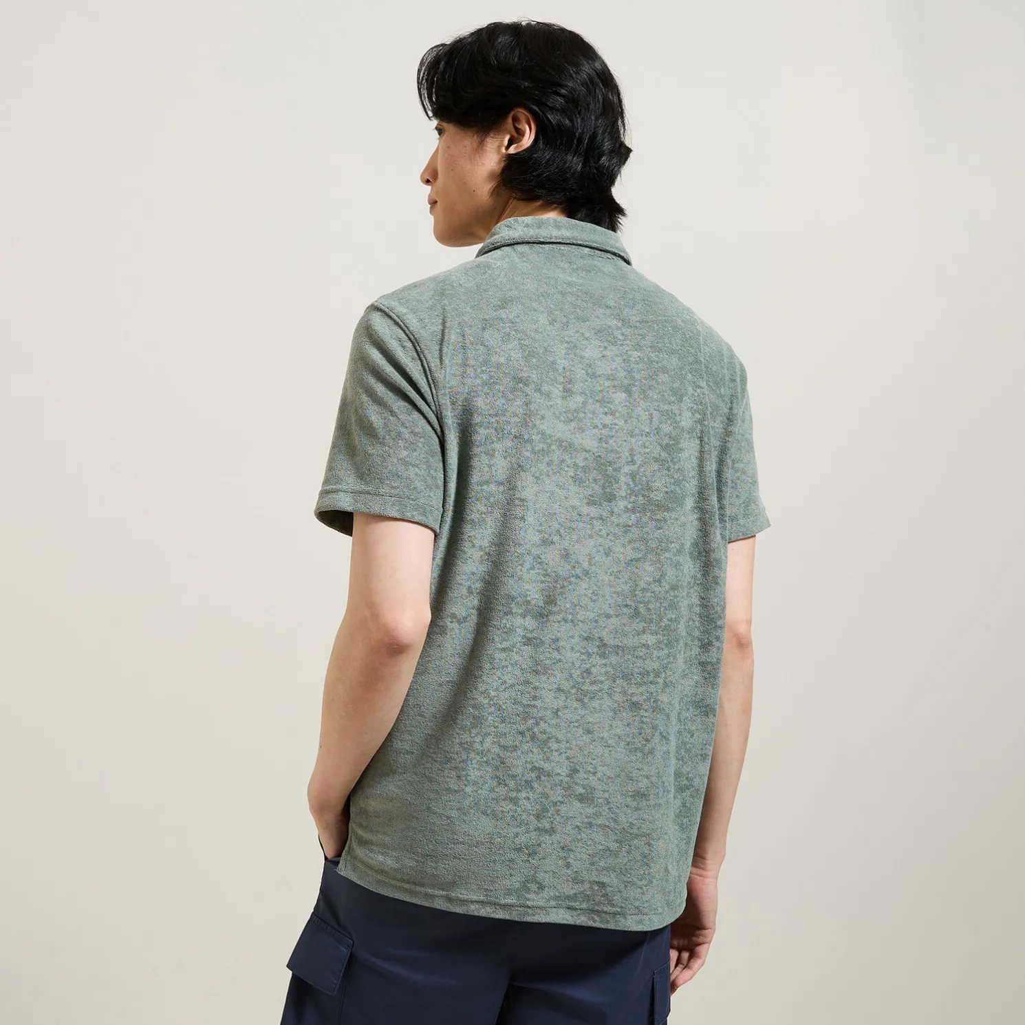 Effen relaxed polo met korte mouwen in badstof