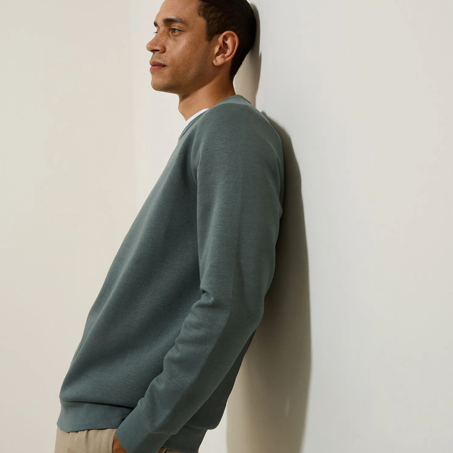 Effen sweater met ronde hals