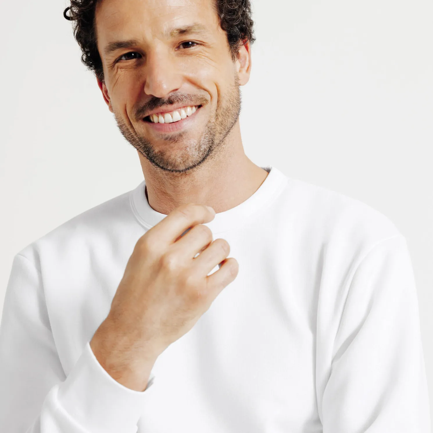 Effen sweater met ronde hals