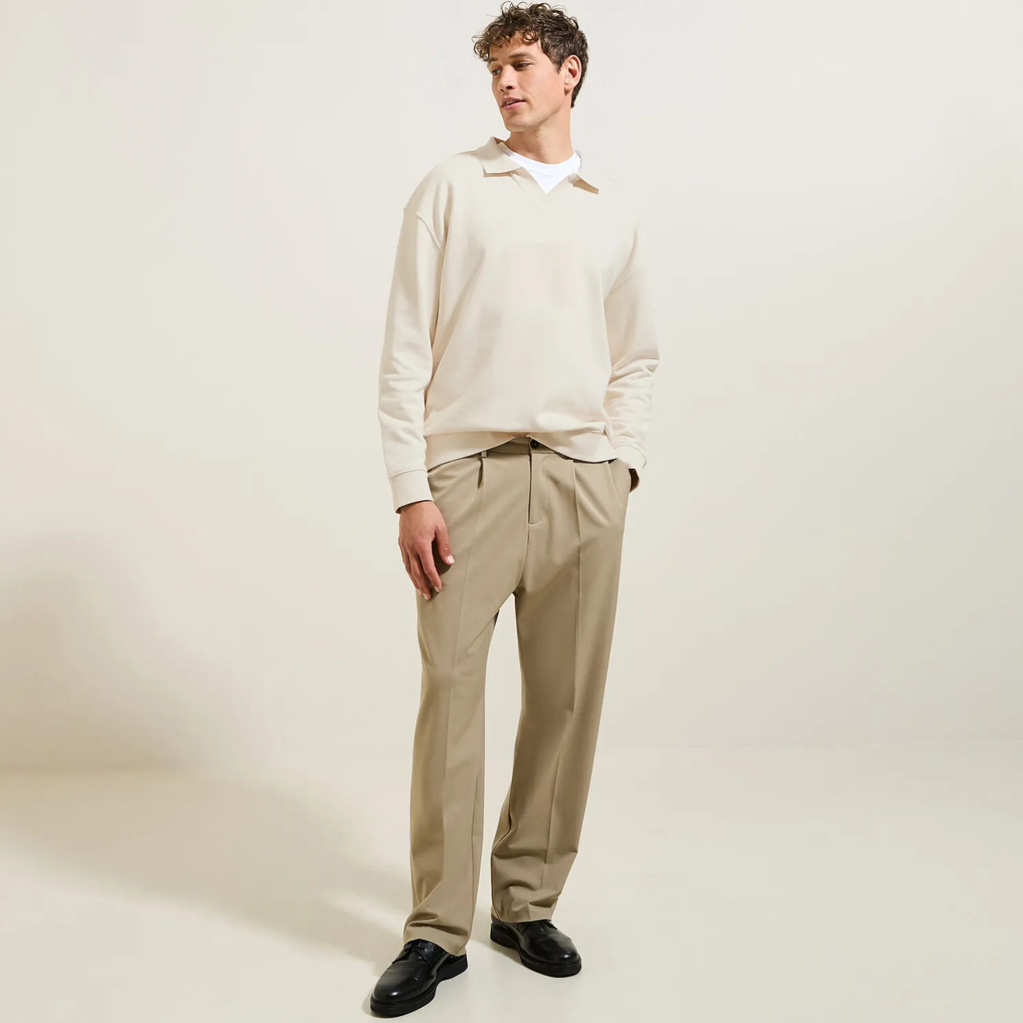 Effen sweater met resortkraag