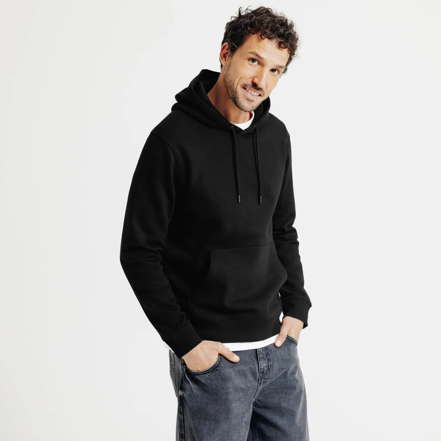 Effen sweater met kap