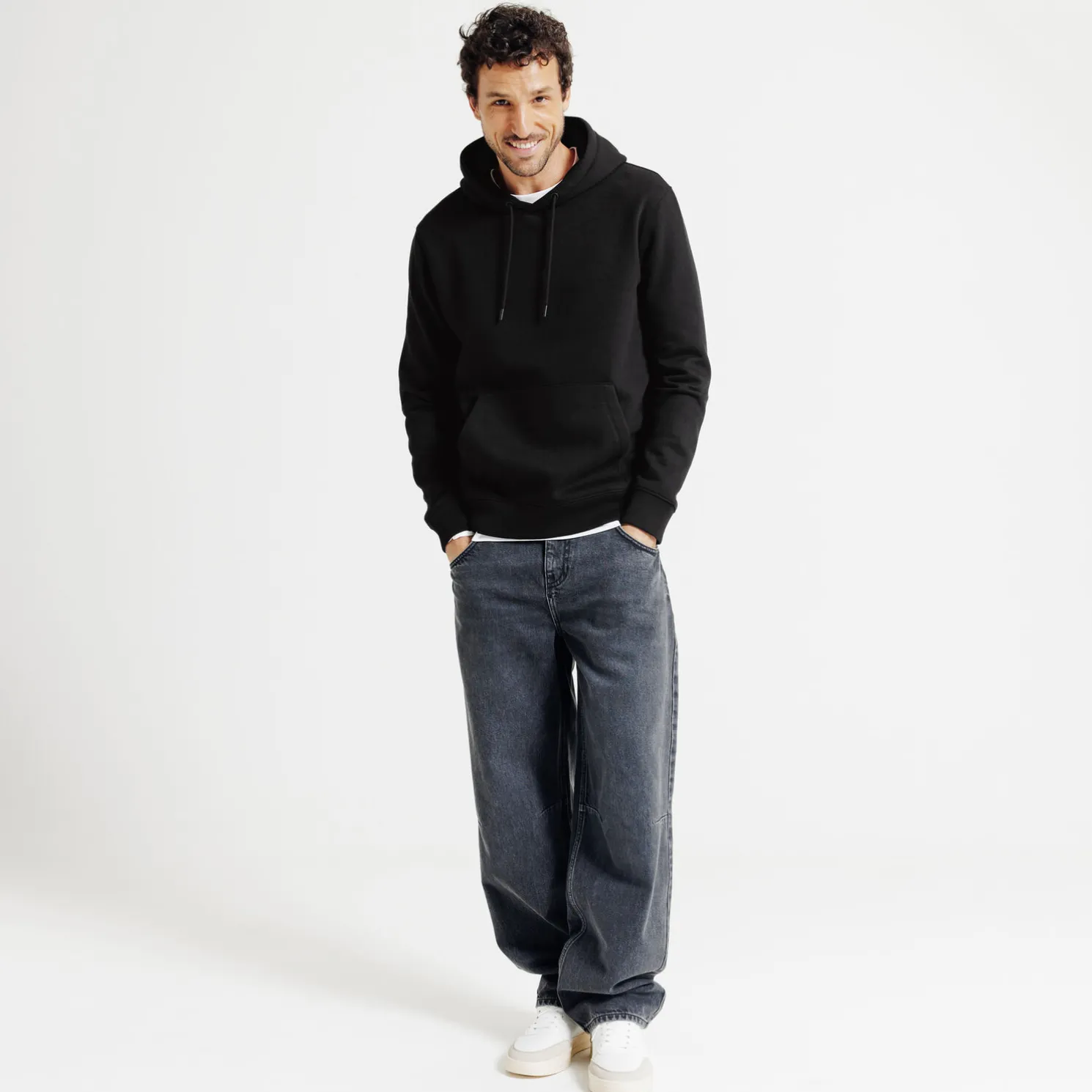 Effen sweater met kap