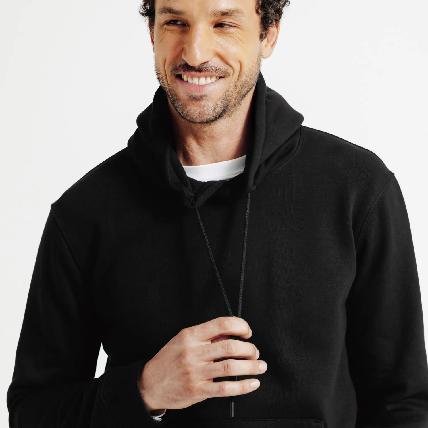 Effen sweater met kap